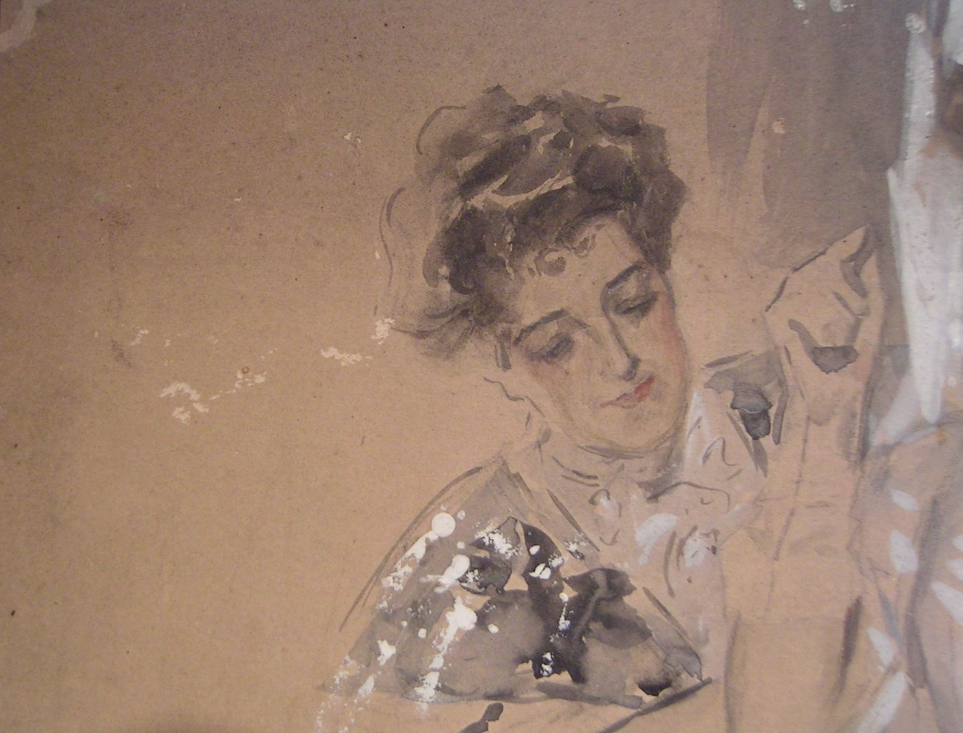 Antique 1908 Frank Snapp Watercolor Painting Dressing Bride Signed
