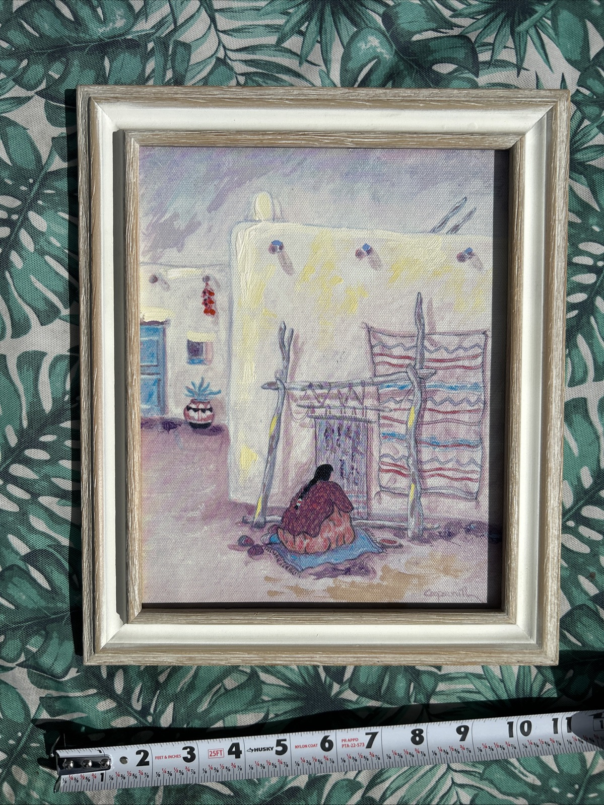 Justin Coopersmith Canvas Oil Painting Pueblo Indian Women Framed 12” x 10” Inch