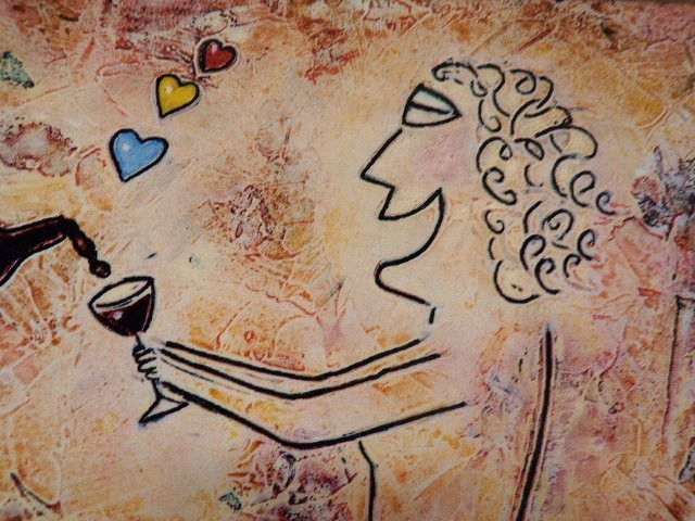 Philippe Ferrari Print 2002 ~WINE LOVER’S SERIES~ Signed «P. FERRARI» Matted