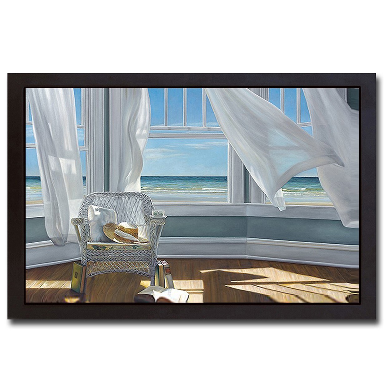Black Floater-Framed Gentle Reader by Hollingsworth Canvas Giclee Art 14 x 20 in