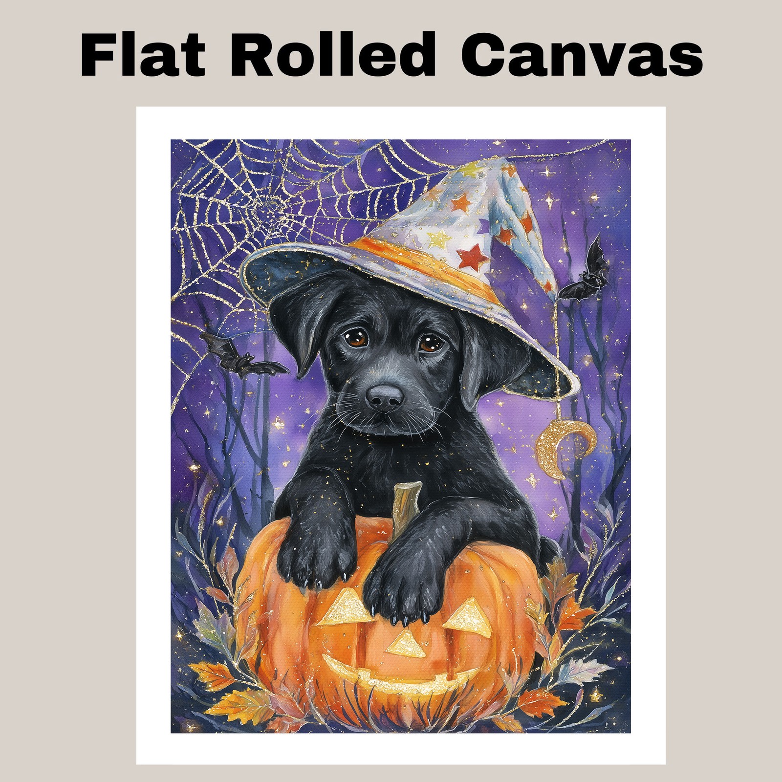 Labrador Pumpkins Canvas Maple Leaves Decor for Pet Lovers Indoor Decorations