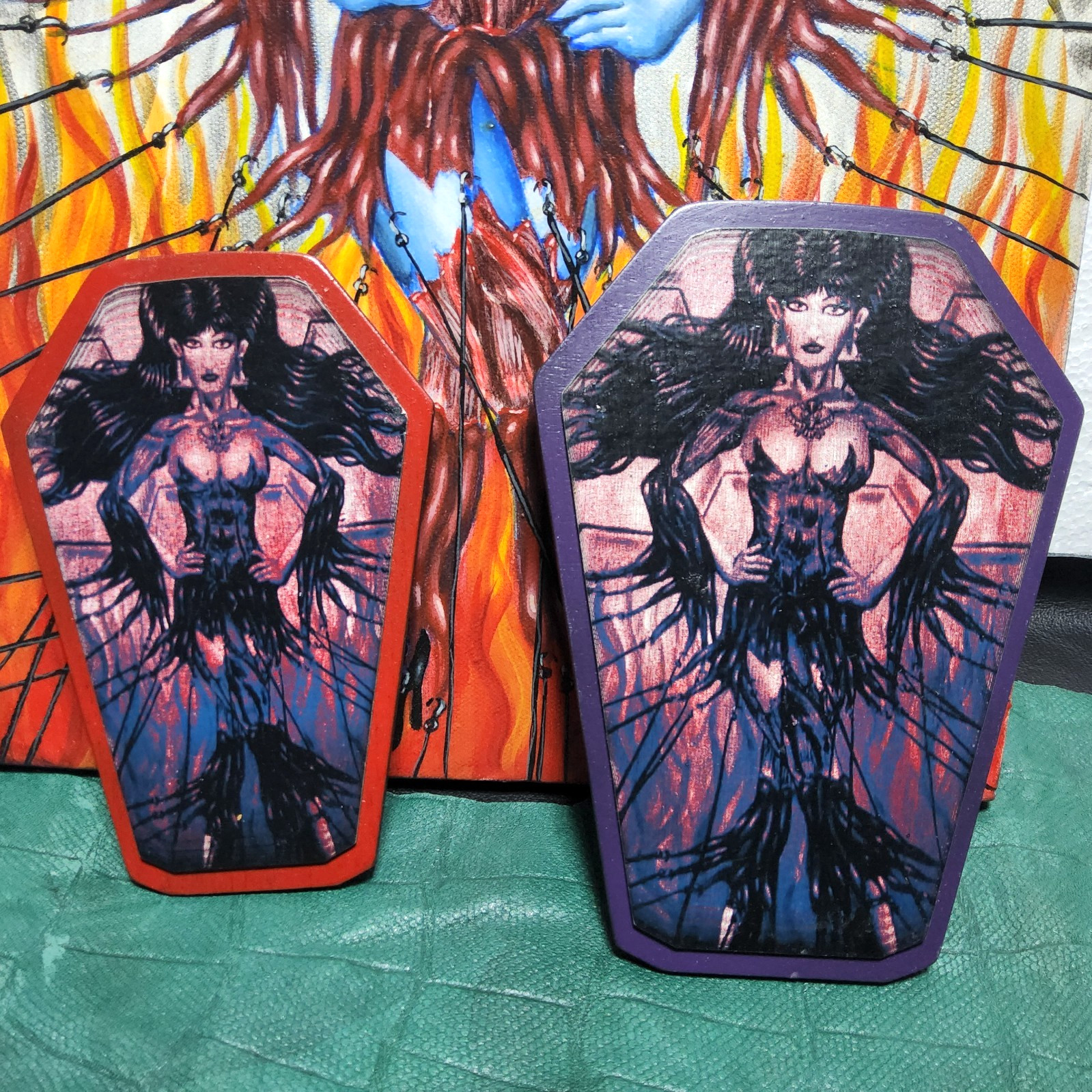 1 original 2 prints horror pinup girl art zombie girl meat dress hooks tattoo