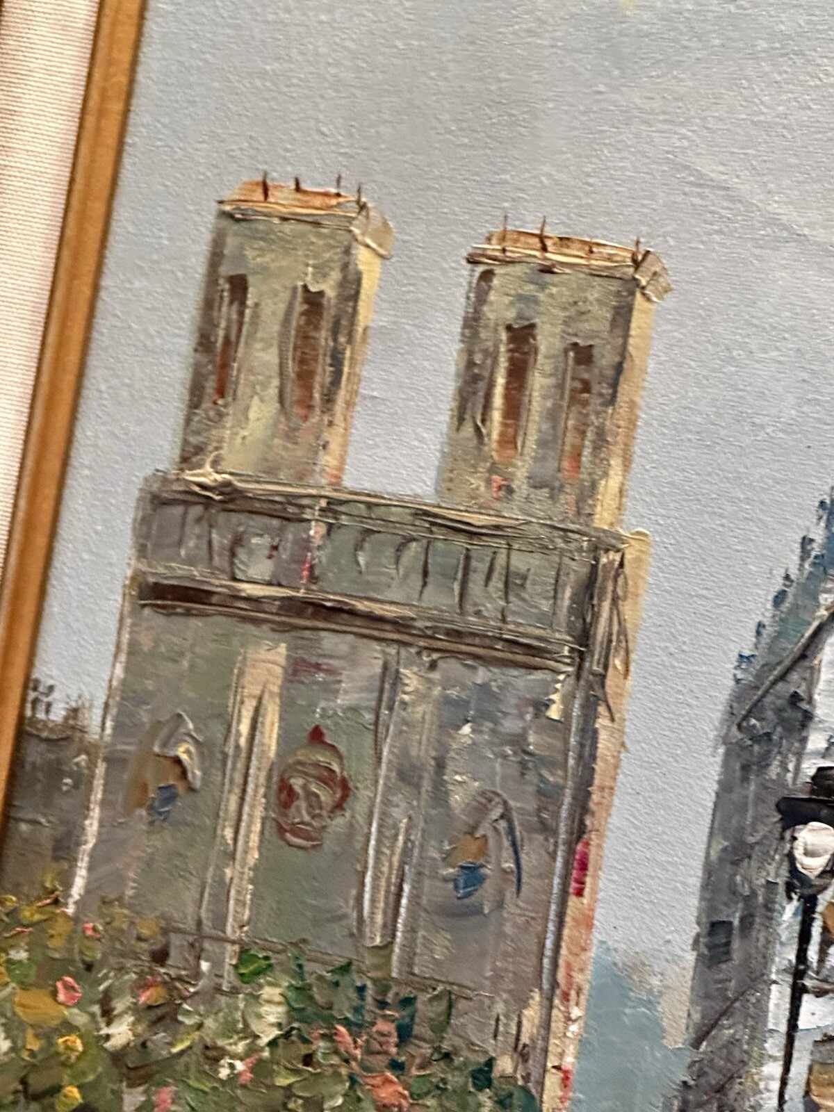 VTG Artist Signed Davis Original Oil On Board Paris Street Framed Painting 25×21