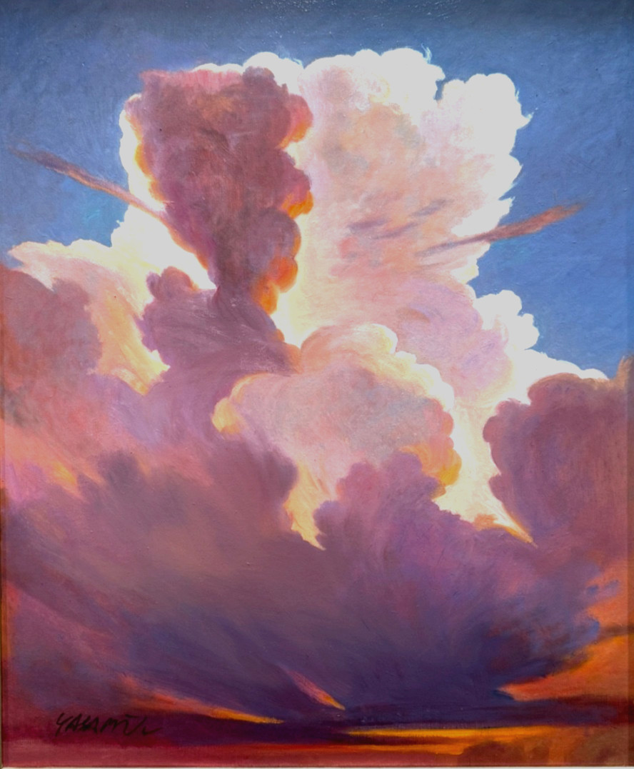 Original fine art Sunset Oil painting on canvas Masoud Yasami framed 25″ x 28″
