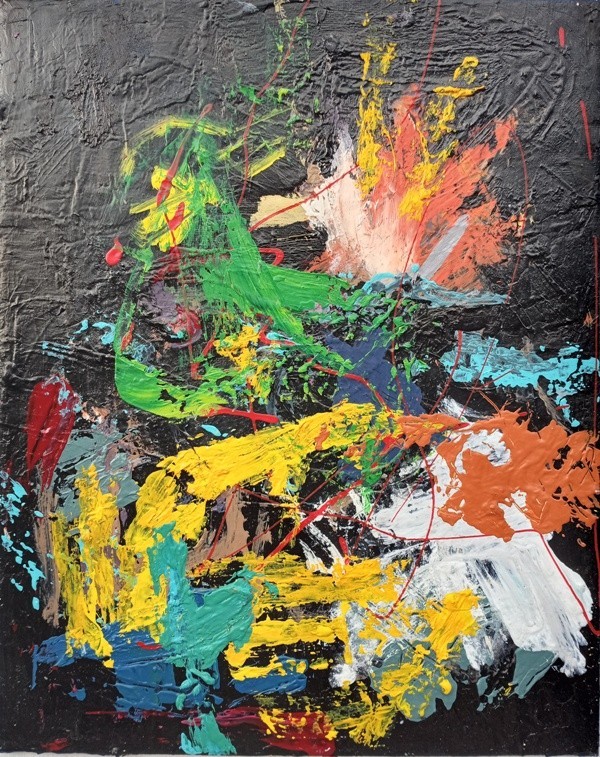 Outsider Abstract Art Painting Original Texture Expressionism Cubism Modern