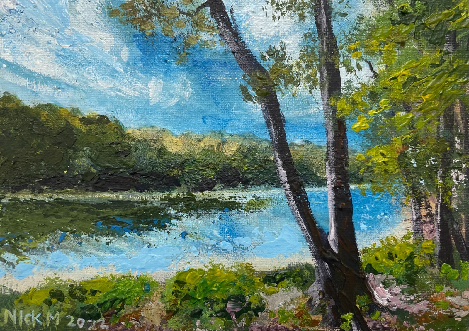 Sandy Bottom Nature Park- 5×7 inch painting- artist Nick Mears