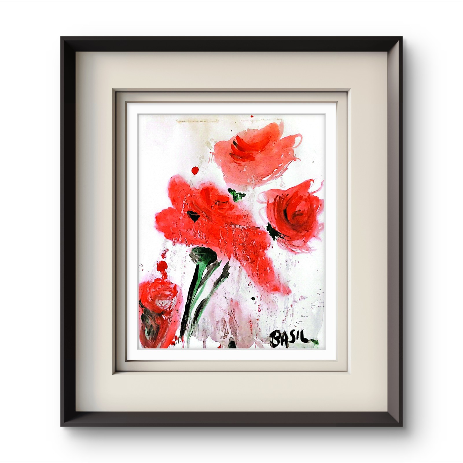 Colorful Neo Expressionist Original Wall Art 11×14 Roses On The Mantle