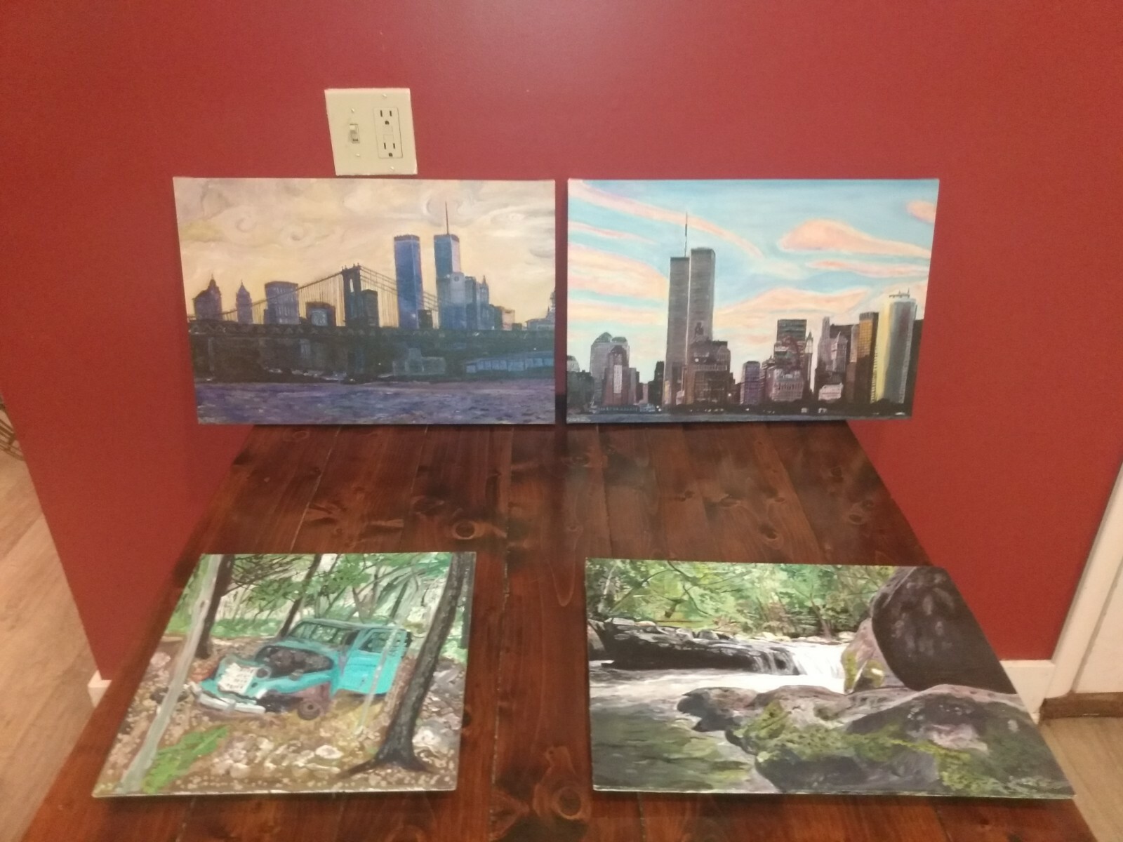 Yellow Sky Over Lower Manhattan   Limited Edition of 50 14″x21″ Canvas Stretched