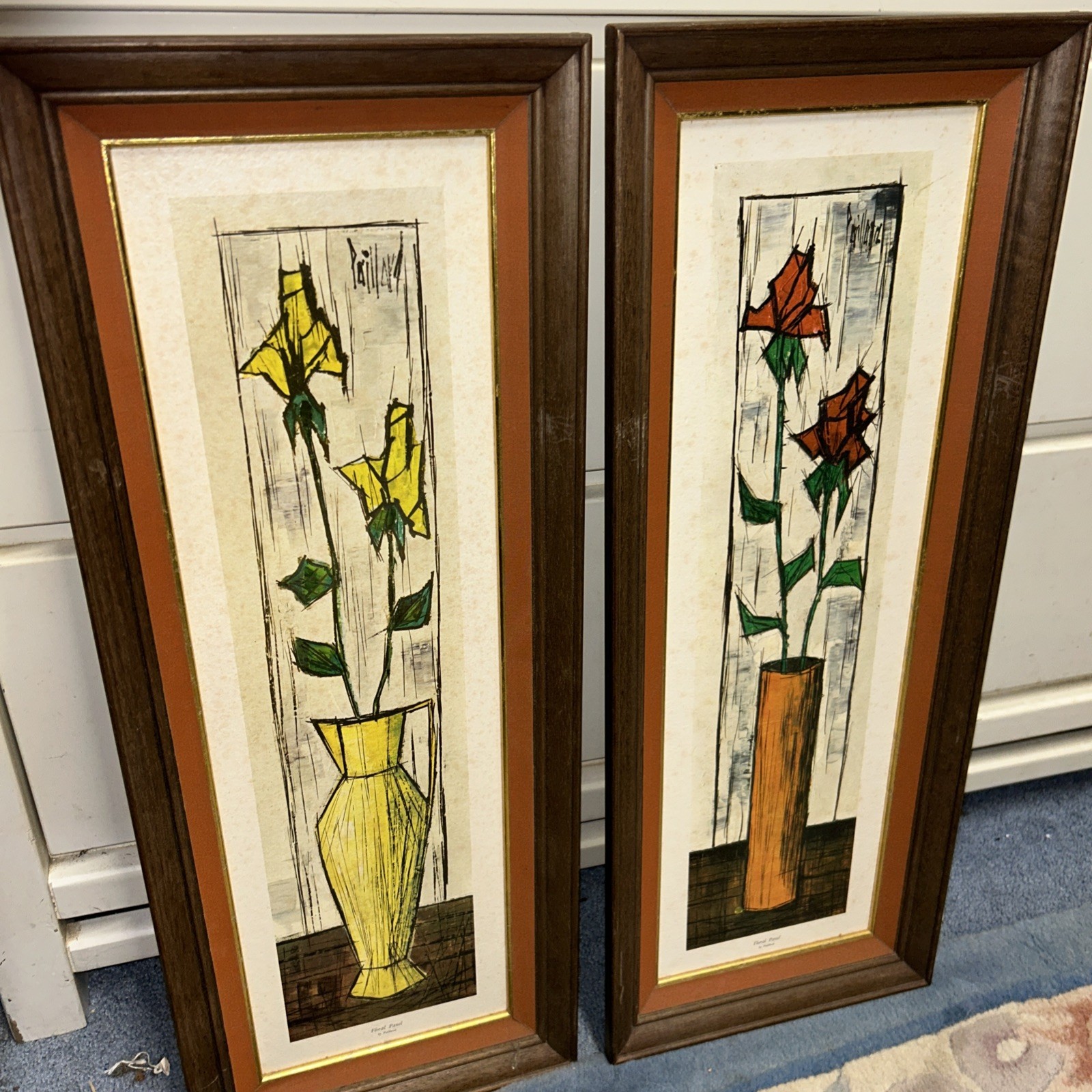 Vintage MCM Paillava Flora Lithographs ! Wonderful Cond. Retro !