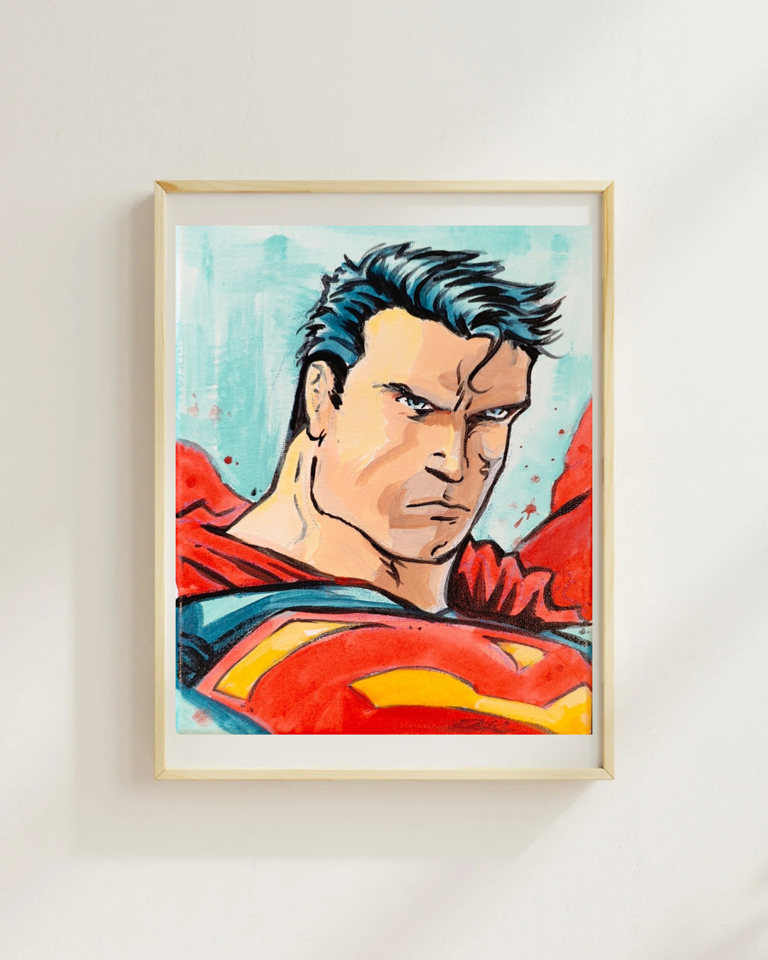 OSKI Superman Portrait Paper Fine Fan Art Original Expressionism Painting