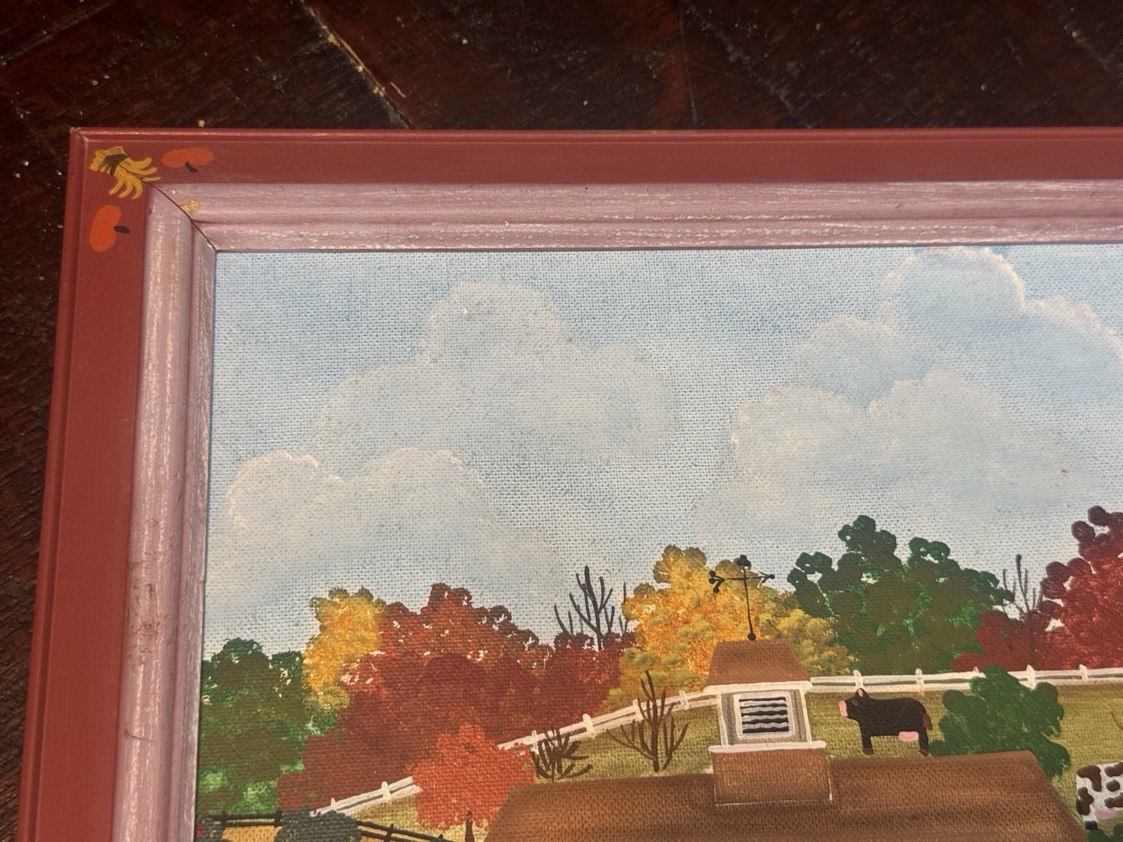 Dona Douma “Fall Splendor” Folkart Oil Painting, Signed ‘88