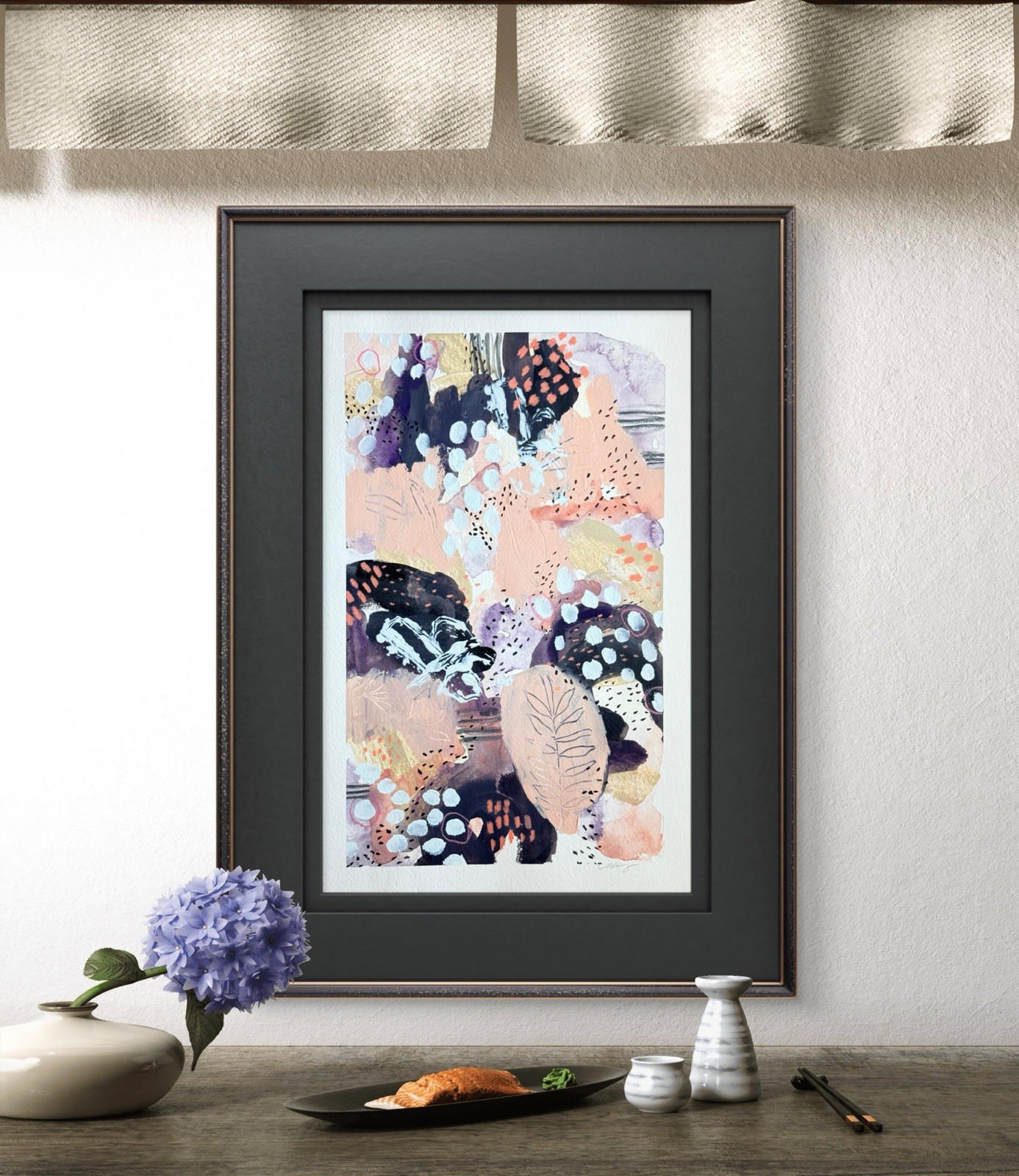 Original Abstract Mixed Media Art Signed 12”x18” Painting By Natasha Curry