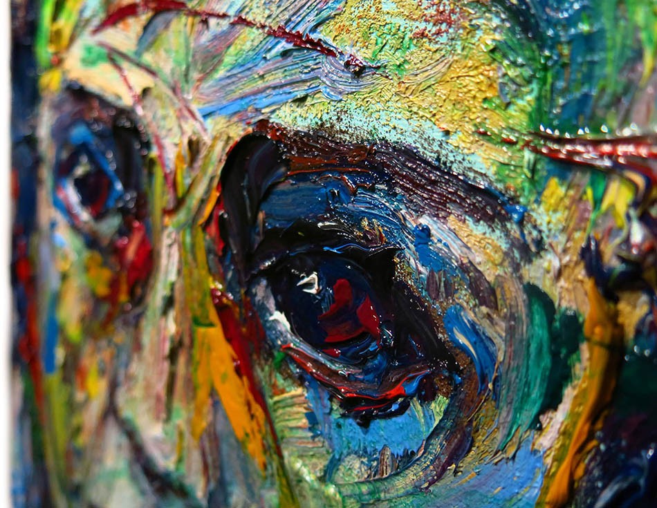 FEMALE PORTRAIT OIL█PAINTING GIRL█CUBISM ART█POP SIGNED VINTAGE ORIGINAL 16 x12″