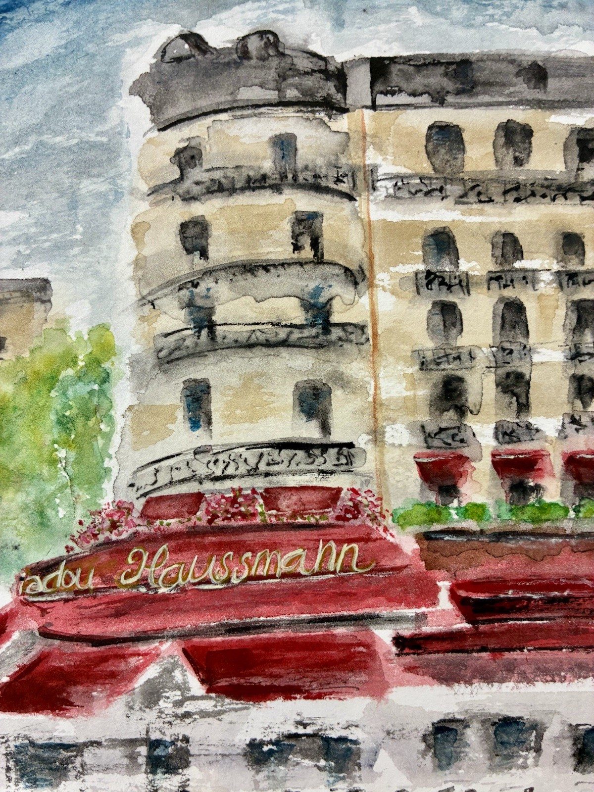 Original Watercolor Paris Cafe Signed! 6×8 New! NOT A PRINT! Impressionist