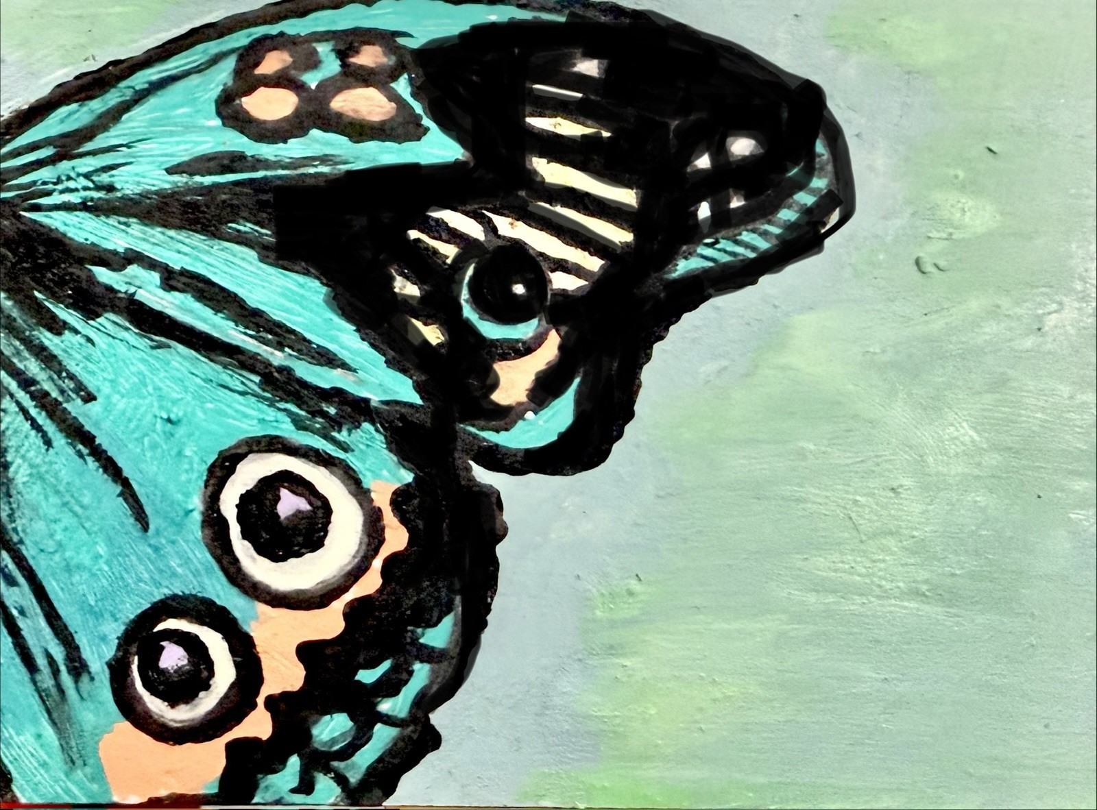 ACEO Art Card Original Acrylic Butterfly Wing Painting