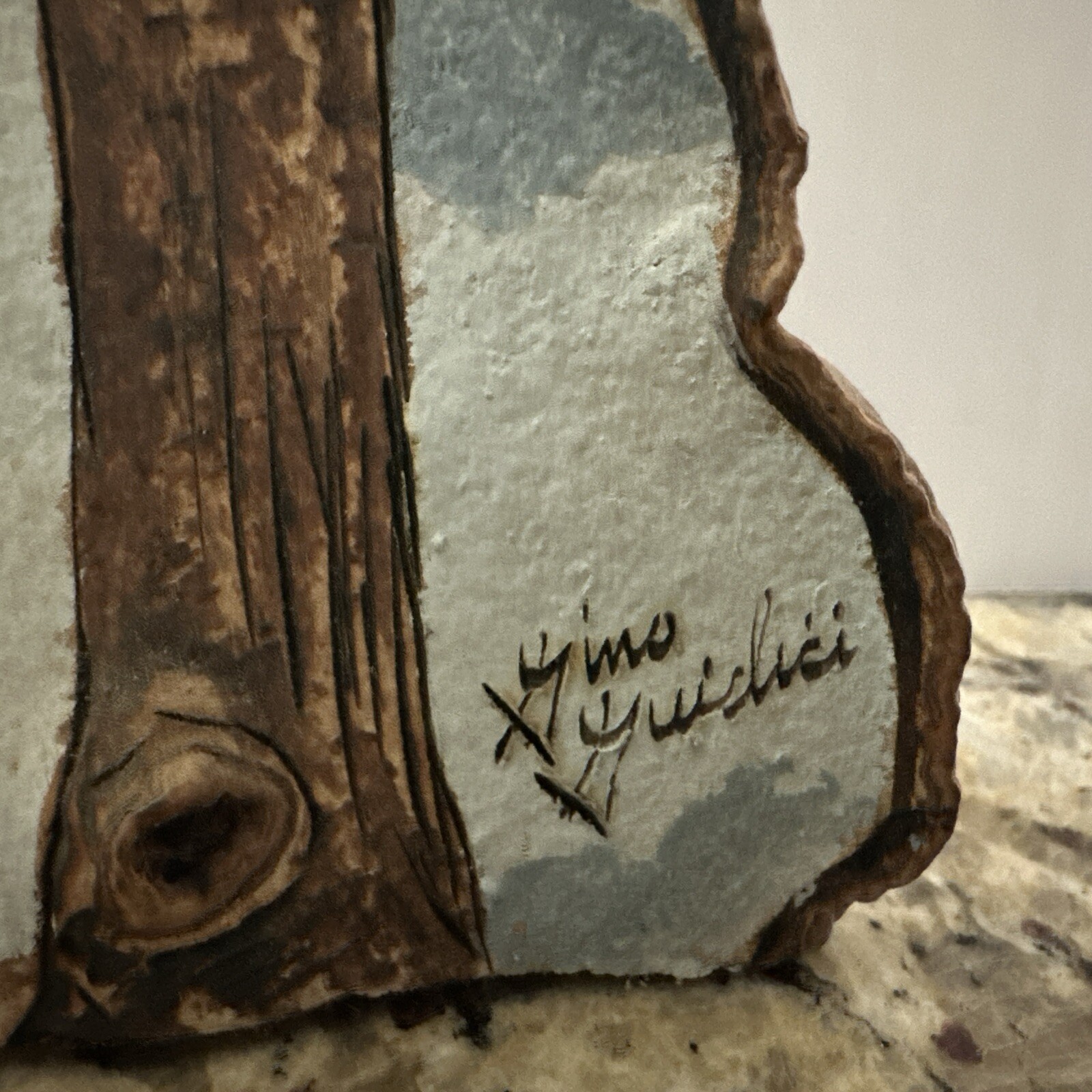 Gino Giudici White Wolf Painting Tree Conk Shelf Mushroom Wood Fungus
