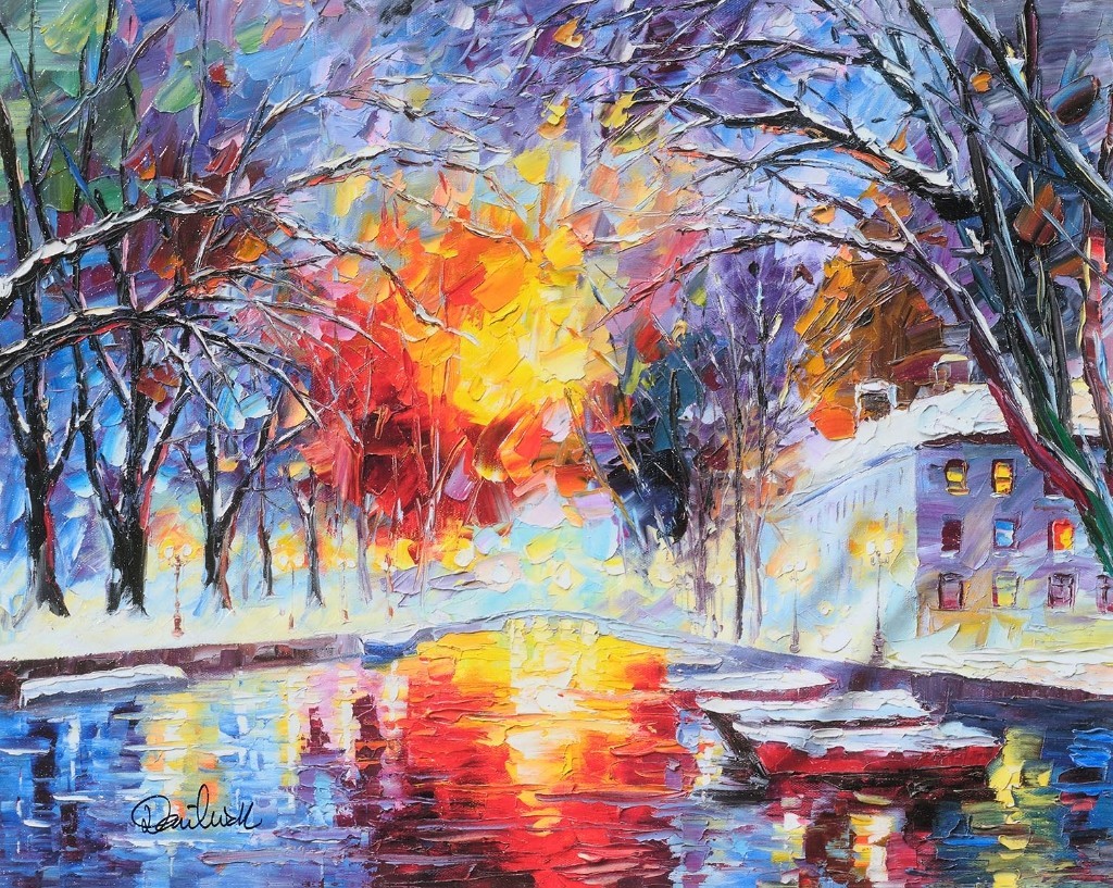 NEW DANIEL WALL «Reflective Embers» Giclee/Canvas Hand-Embellished Signed-COA