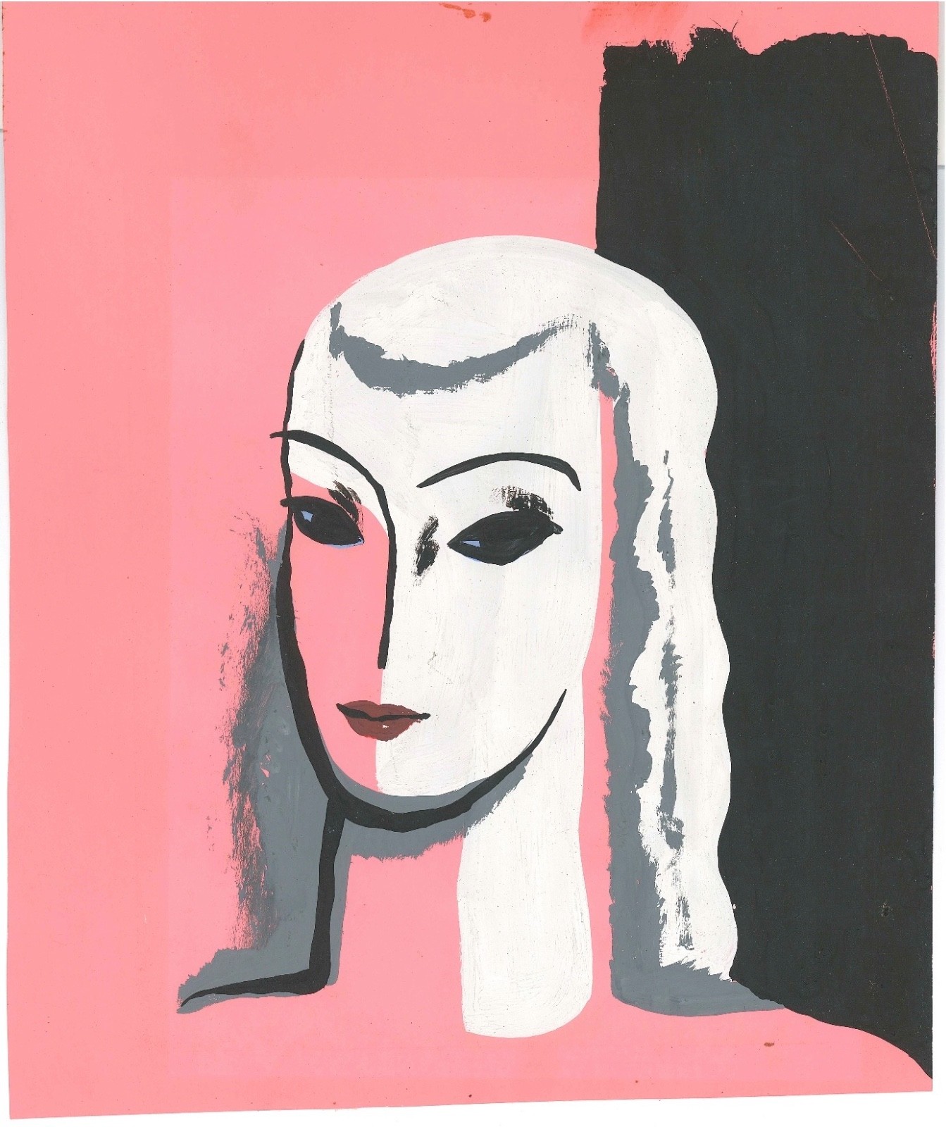 Woman, Original Gouache on Paper by Henry J. Stahlhut, NYC Artist, ca. 1940