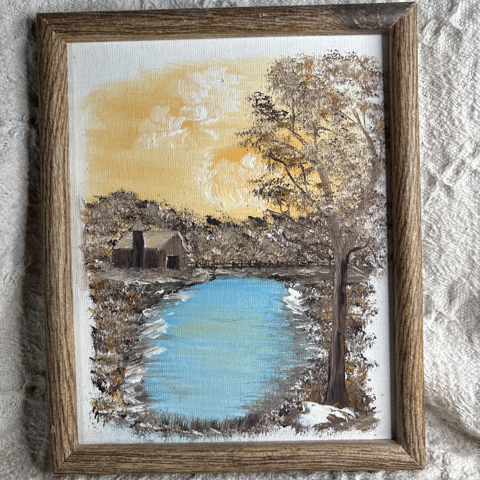 Vintage Oil Painting 11”x9” Woodland Park Co 1981