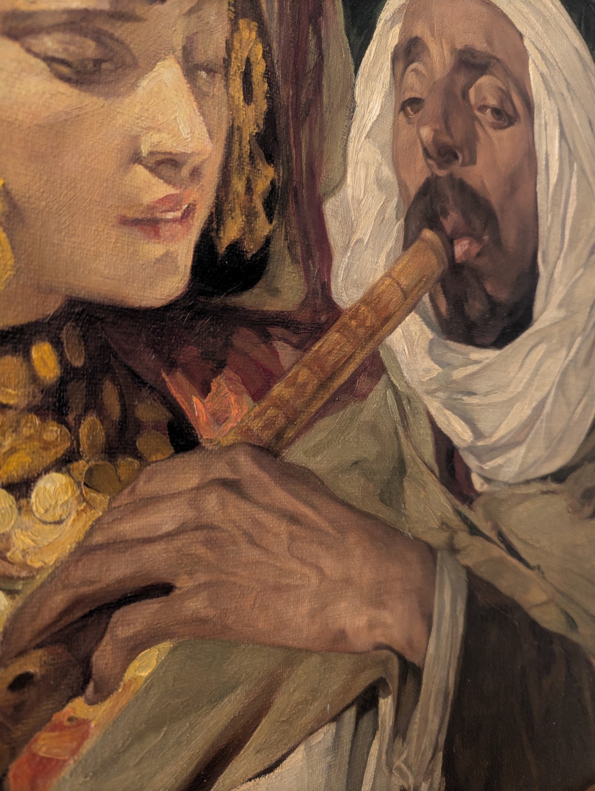 Jules Van Biesbroeck Original Oil Painting North African Arab Man White Turban