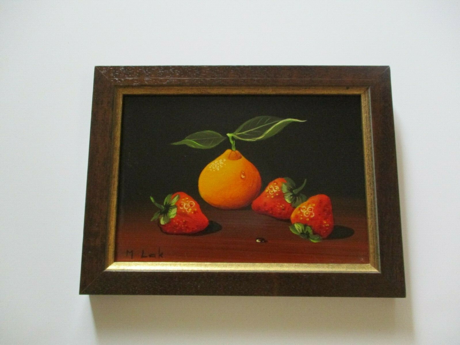 MARY LAK OIL PAINTING REALISM REALIST FRUIT STILL LIFE VINTAGE AMERICAN LISTED