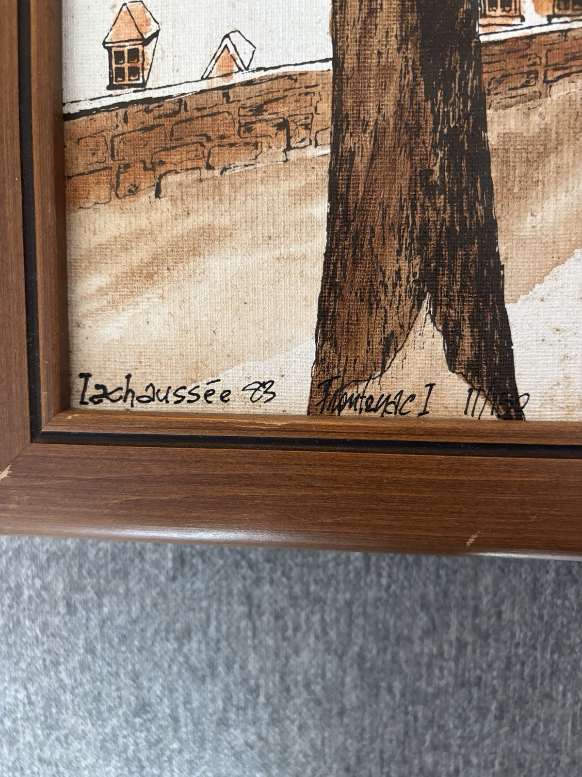 Vintage Chateau Frontenac Framed Art Quebec City Canada-Lachaussee