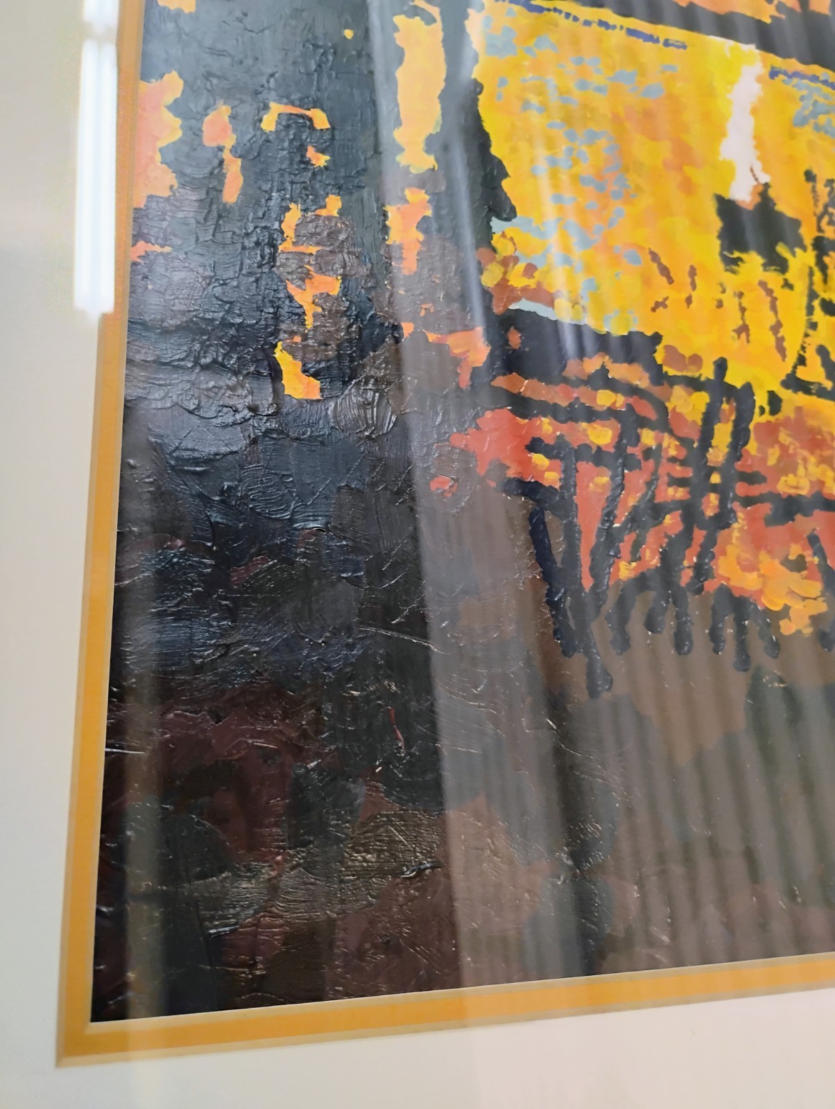 Original Framed Surreal Abstract Landscape Sunset Sunrise Painting 22×18 In