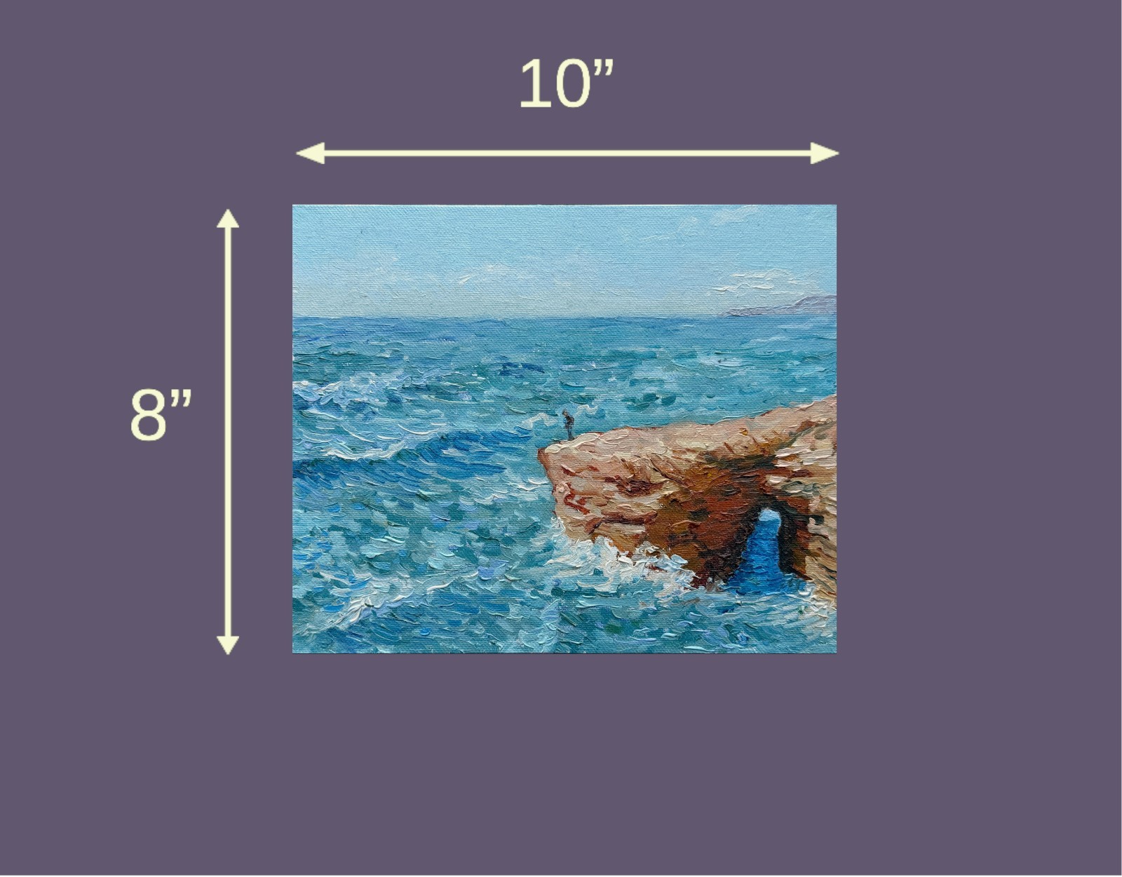 Oil Painting. Original. Sunset Cliffs 8×10 – San Diego Ocean Coastal Art