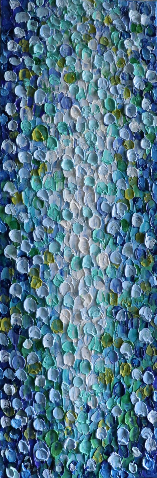River Drops Water Reflection Art 10×30 Original Palette Knife Painting