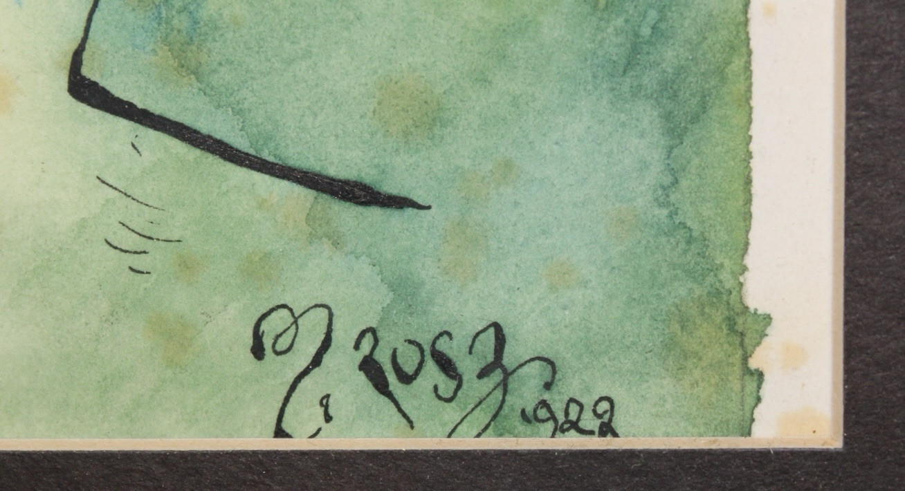Original Watercolor & Ink on Paper, Signed “Grosz 1922”