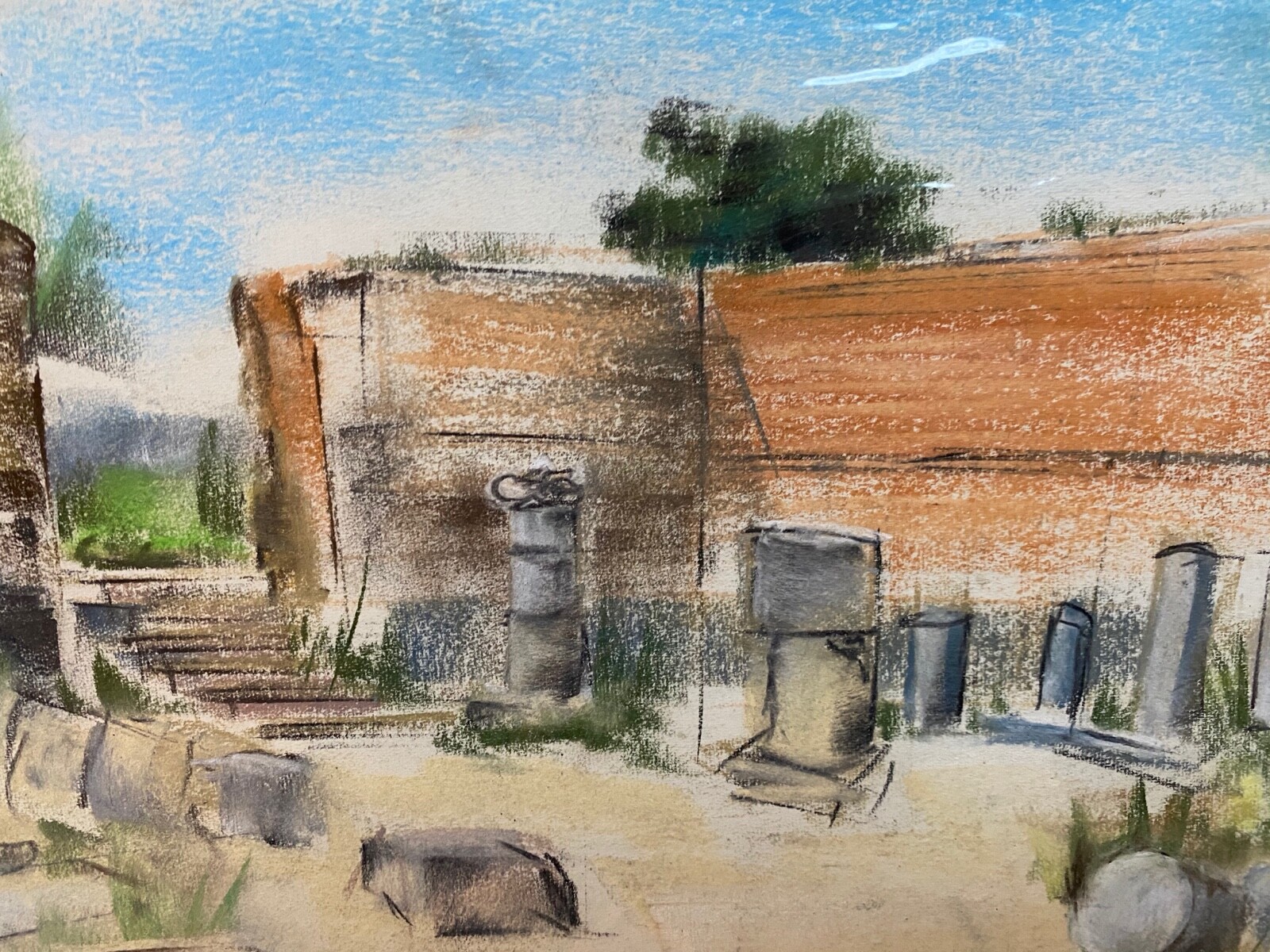 FRANZ EHMKE *1928 -2018 BERLIN GREECE OLYMPIA WORKSHOP OF PHIDIAS SIGNED PASTEL