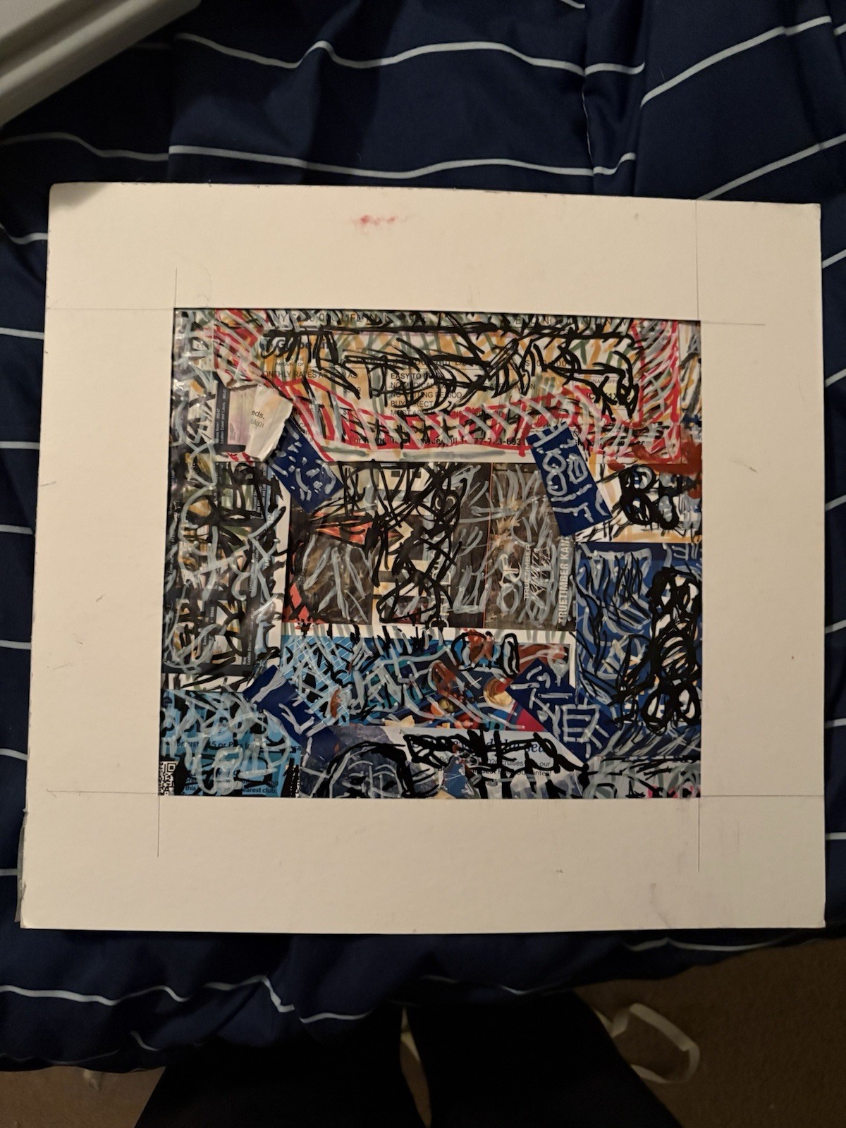 Graffiti On A Page, Framed Painting, Mixed Painting, Signed By Artist