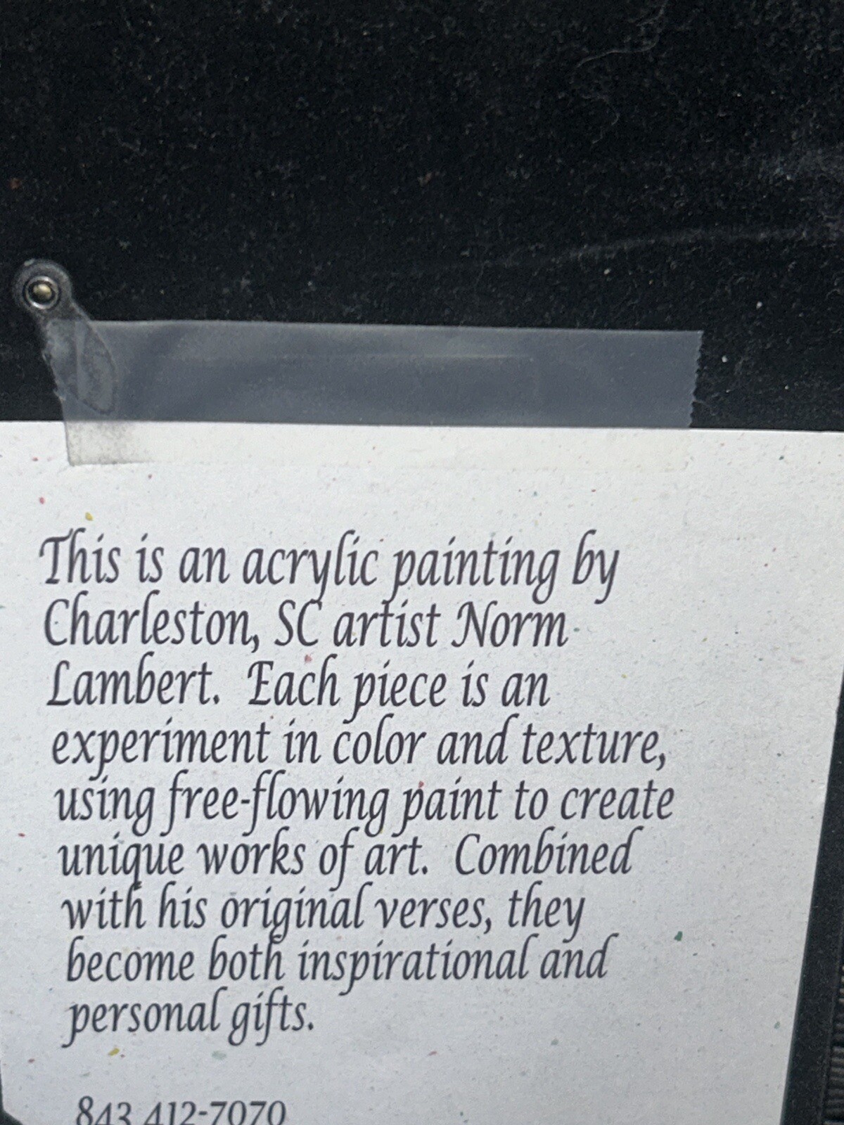 Charleston SC Norm Lambert Abstract Contemporary Acrylic Painting + Verse 12×14
