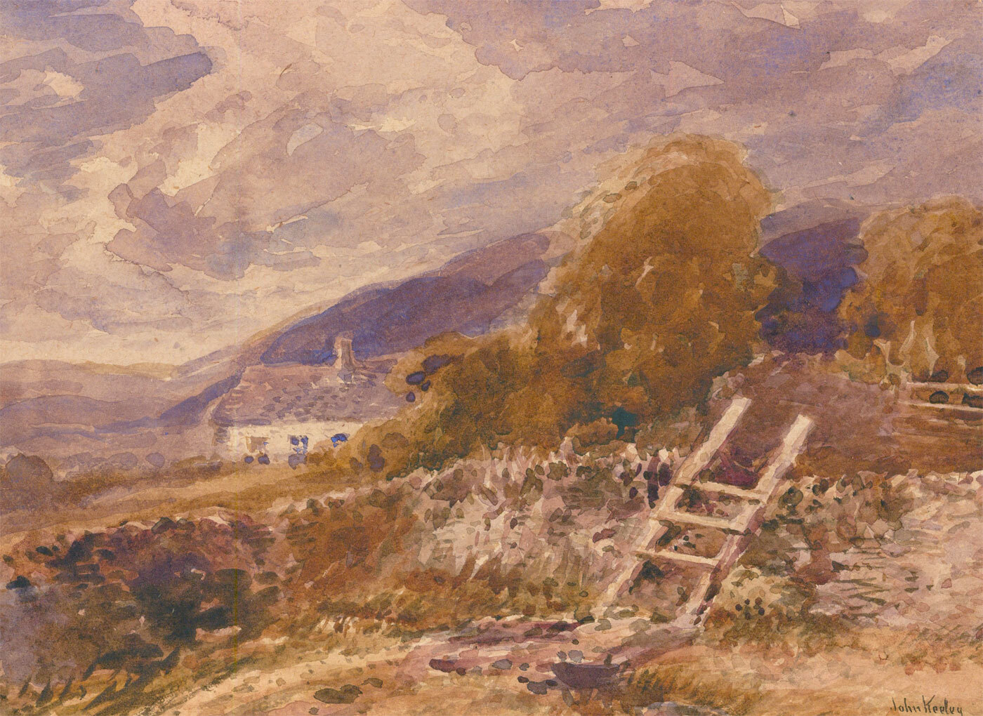 John Keeley (1849-1930) – Signed Early 20th Century Watercolour, Rural Cottage