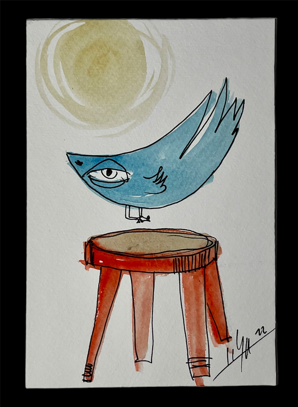 ORIGINAL PAINTING INK/WATERCOLOR ON CANSON PAPER 4”x6”CUBAN ART By LISA.