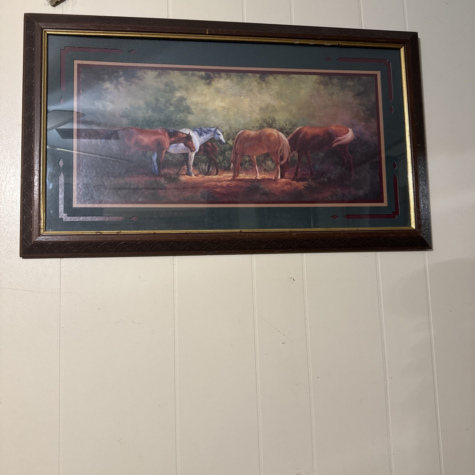 “ Western Horse Pasture Graze” Vintage Ornate Framed Print By J. Mize Horse luv
