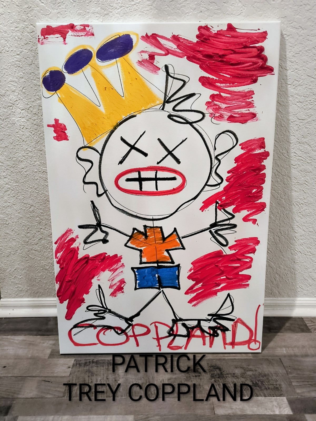 Trey Coppland, Patrick Pop Art Acrylic Painting, 24+36 in, 2026, Signed