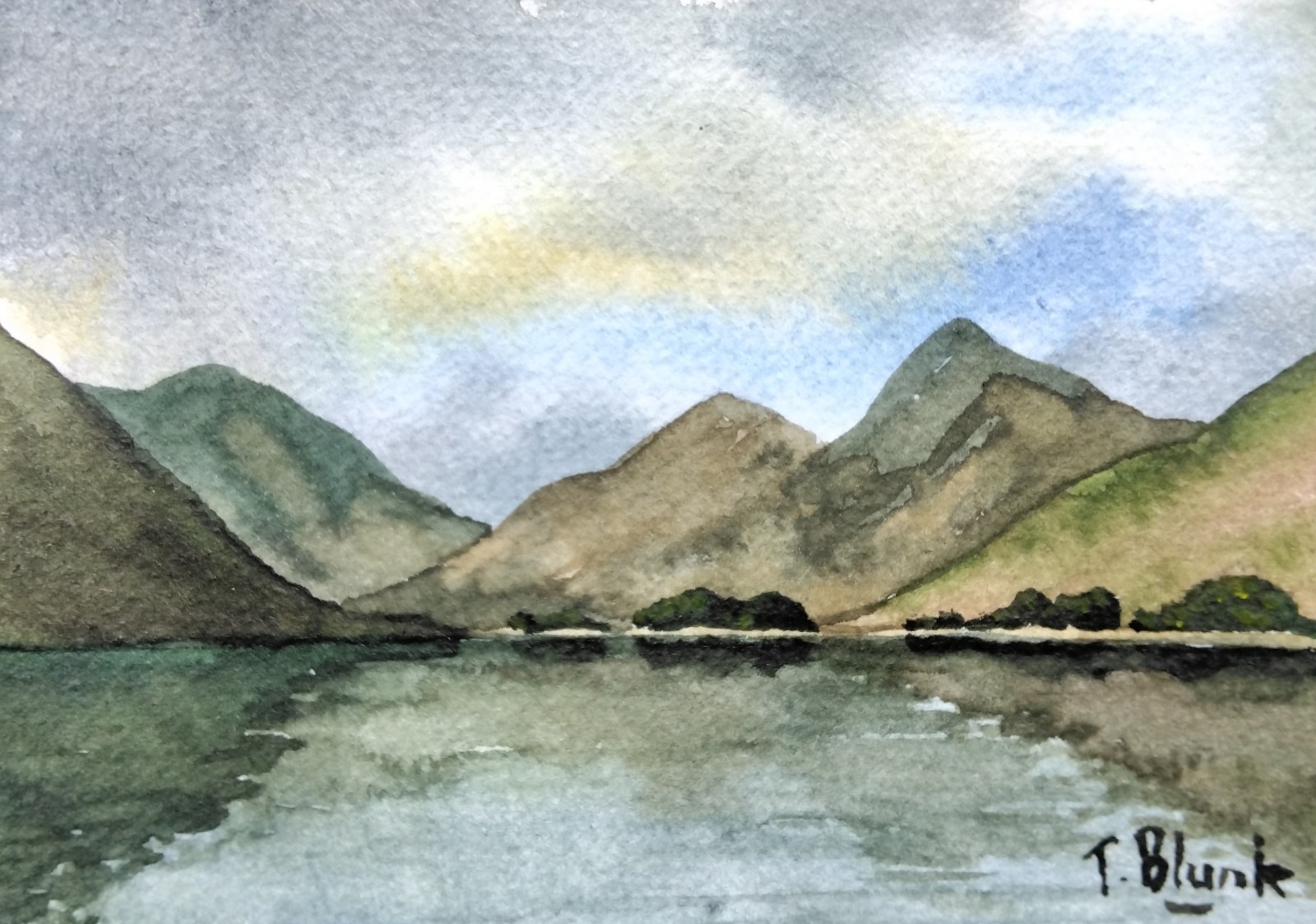 ORIGINAL WATERCOLOUR – Lake District Landscape.