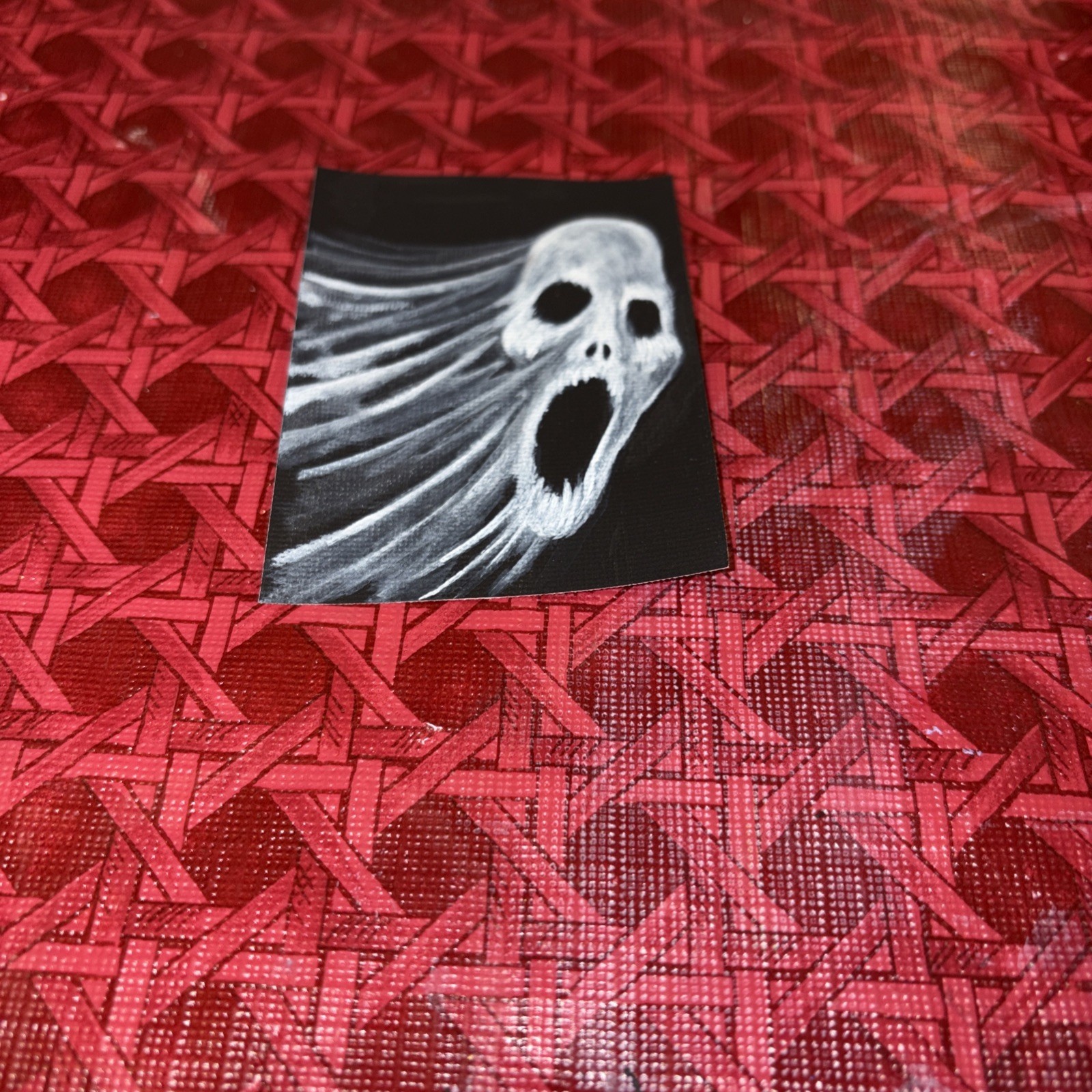 ACEO PRINT Acrylic Painting ATC Miniature Horror Ghost Halloween Scary