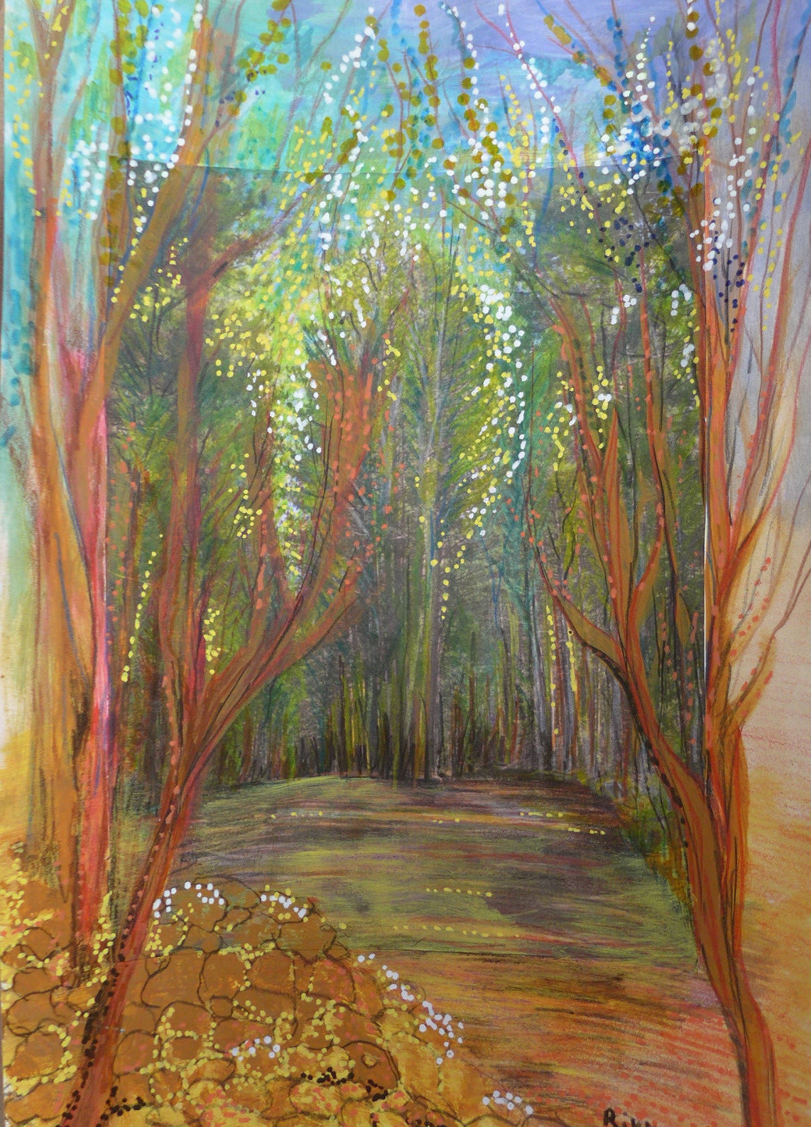 Original Painting13 X 9 Inch Water Color+Pencils On Paper Directly From Artist