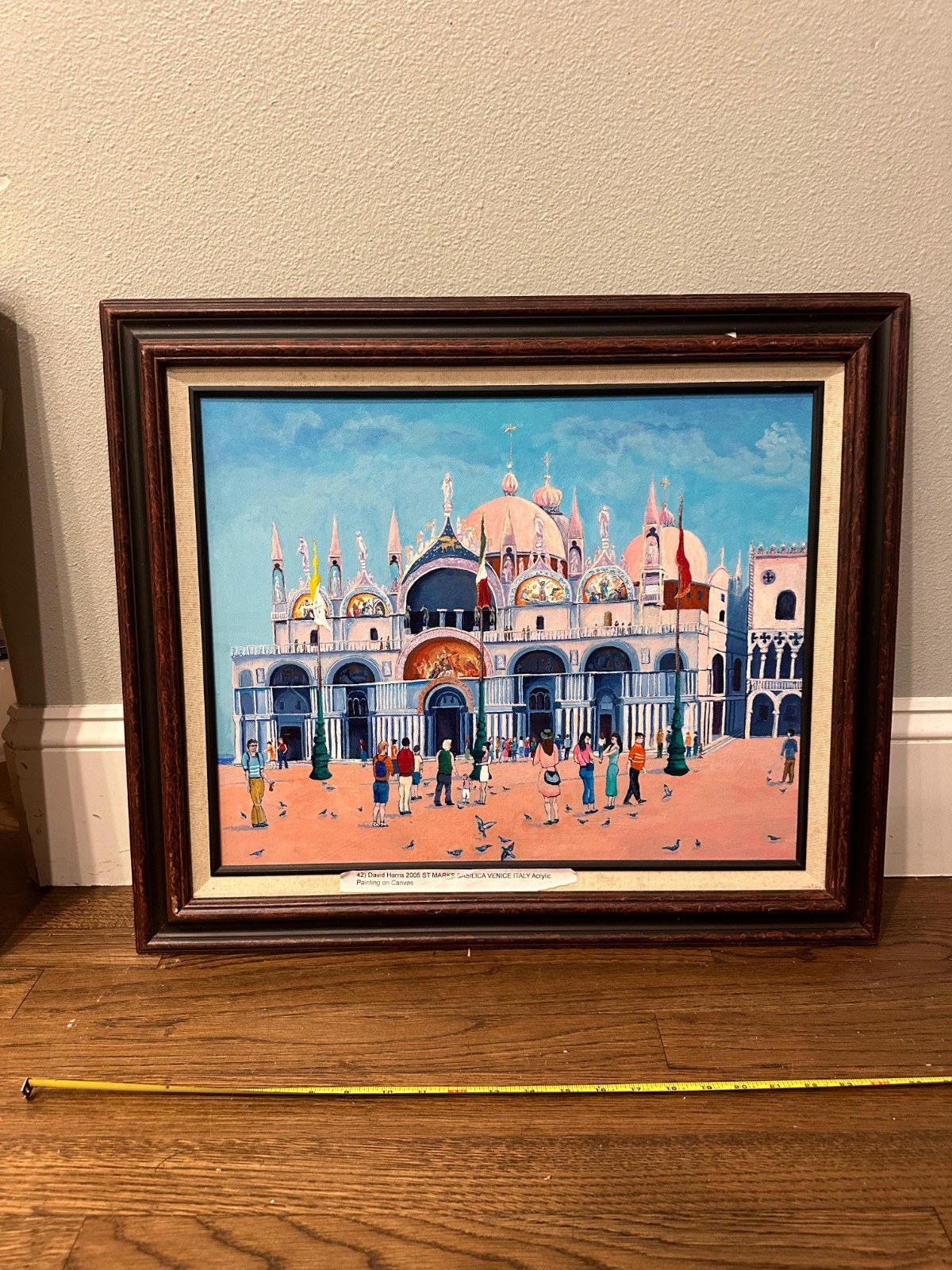 22 x 25 inch painting depicting St. Mark’s Square in Venice David Harris 2005