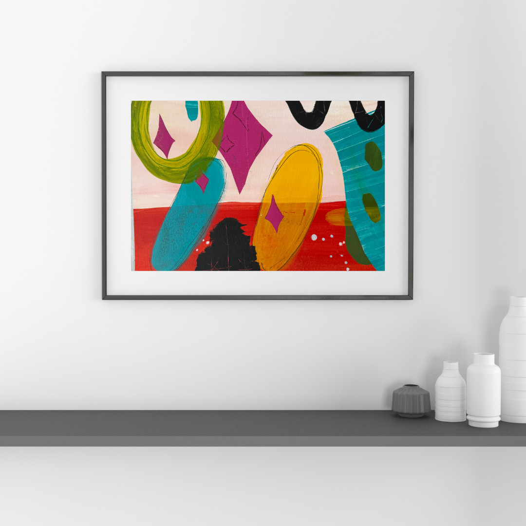Contemporary Abstract Acrylic Art on 12×9 Watercolor Paper