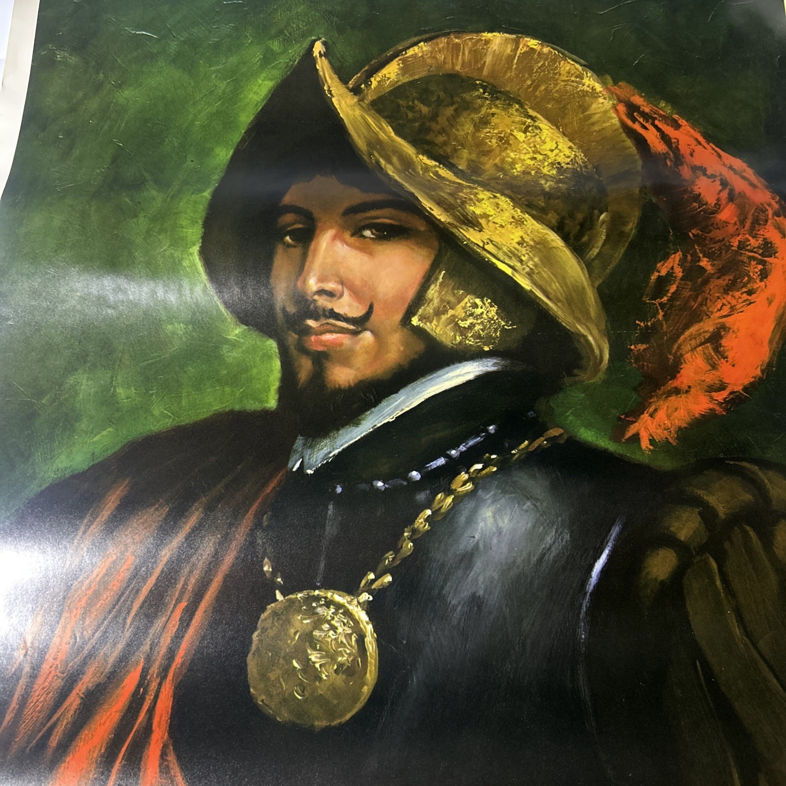 Large Barbara Weber Vintage 1960s Conquistador Signed Print Lithograph Vintage
