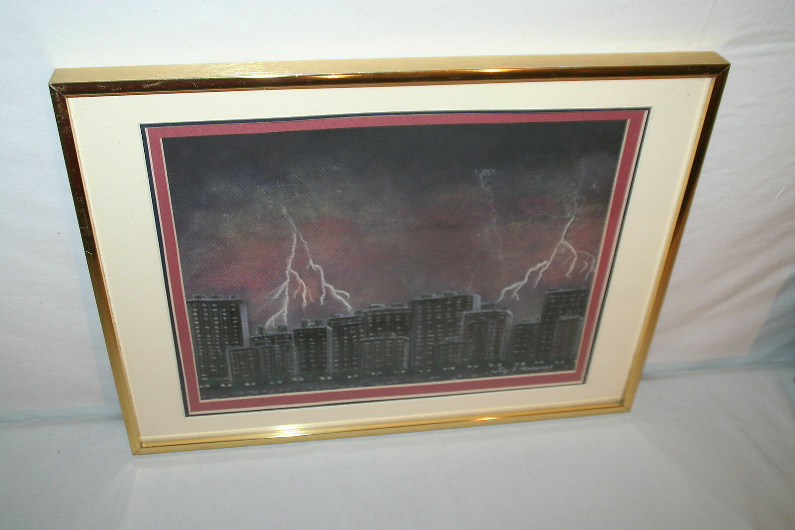 Artist ROY J. HENDRICKS (1934-2003) 50’S Thunderstorm with Lightning Pastel