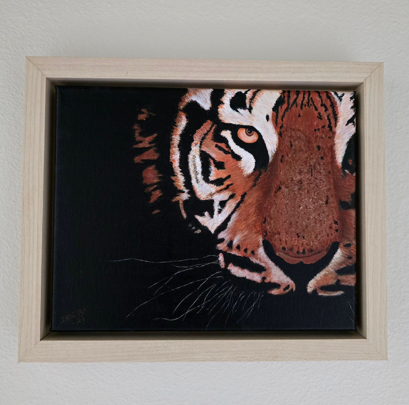 My Original Acrylic Painting Tiger 12×10 OOAK FRAMED