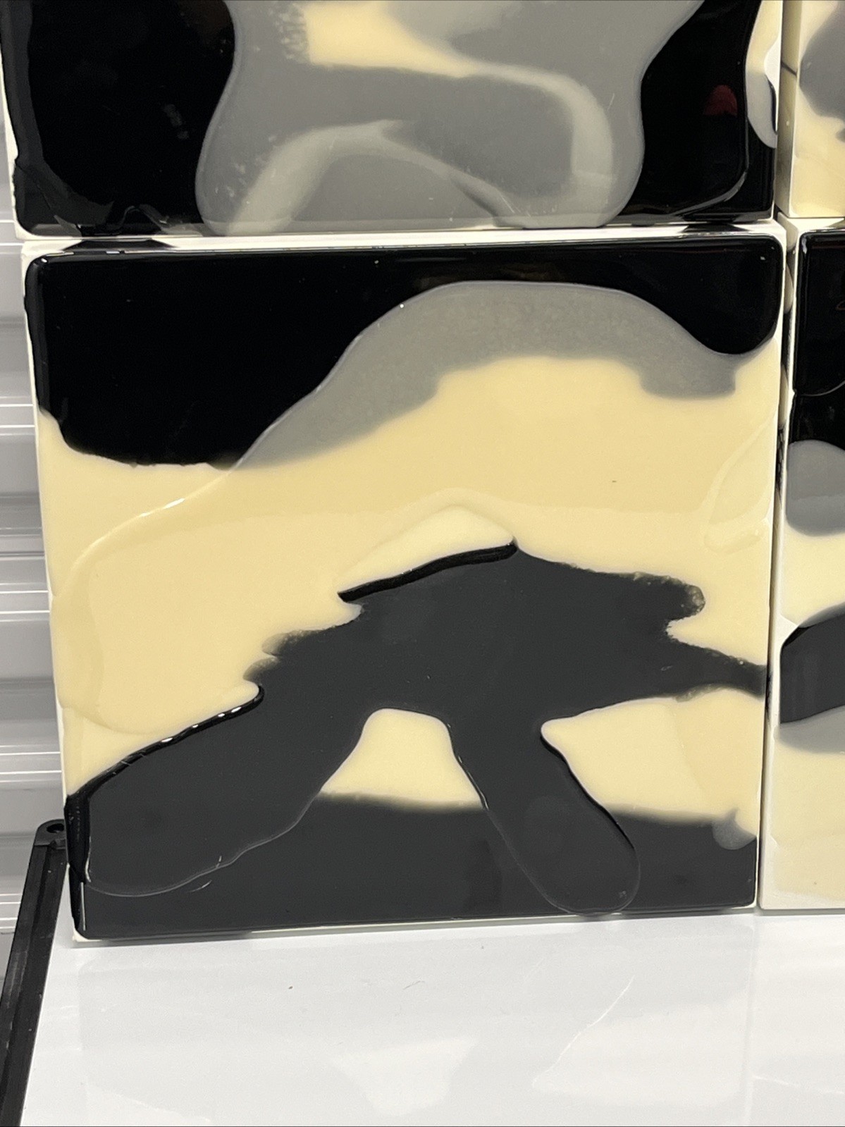 Andy Blank Abstract Paintings Black/Gray/Ivory – Set Of 8 (each 12”x12”x1.5”)