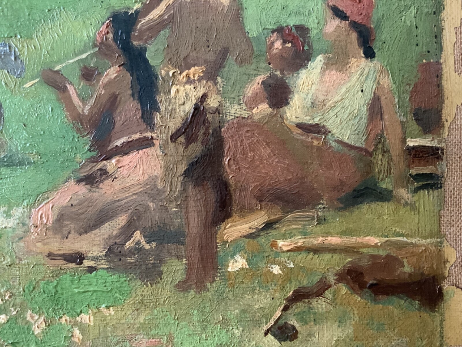 19th Century Impressionism Winslow HOMER ? Rare Native American Dance Oil Canvas