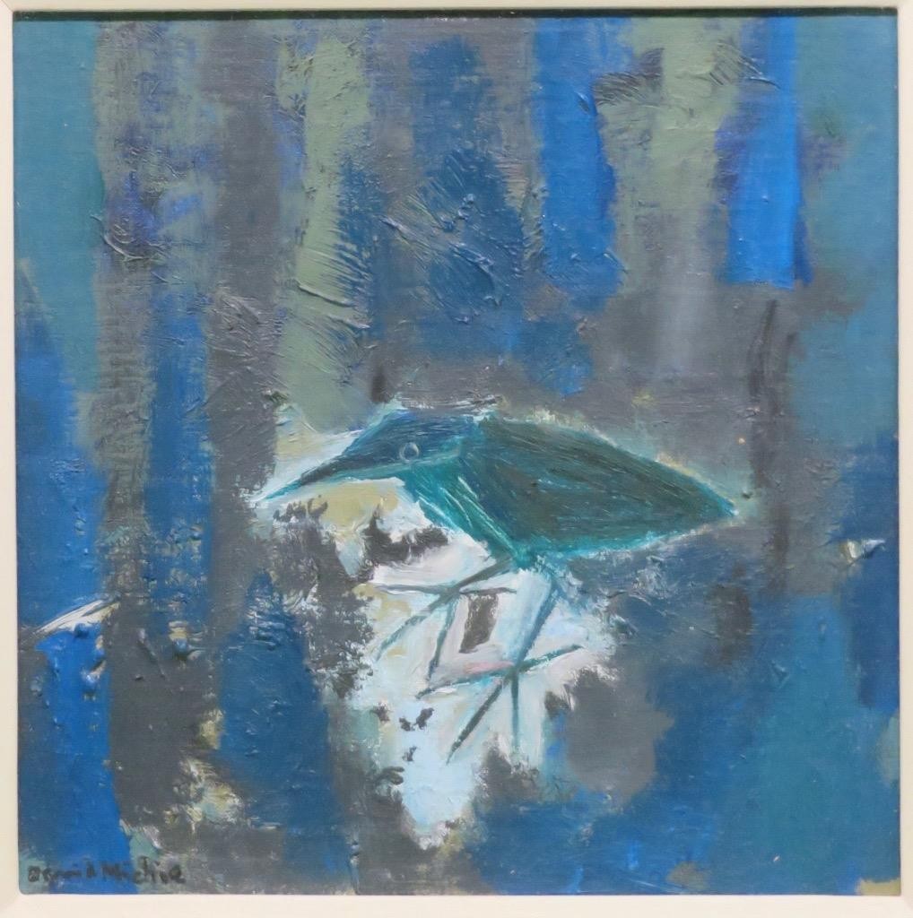 David Michie RSA (1928-2015) Scottish oil painting «Green Heron Santa Barbara»