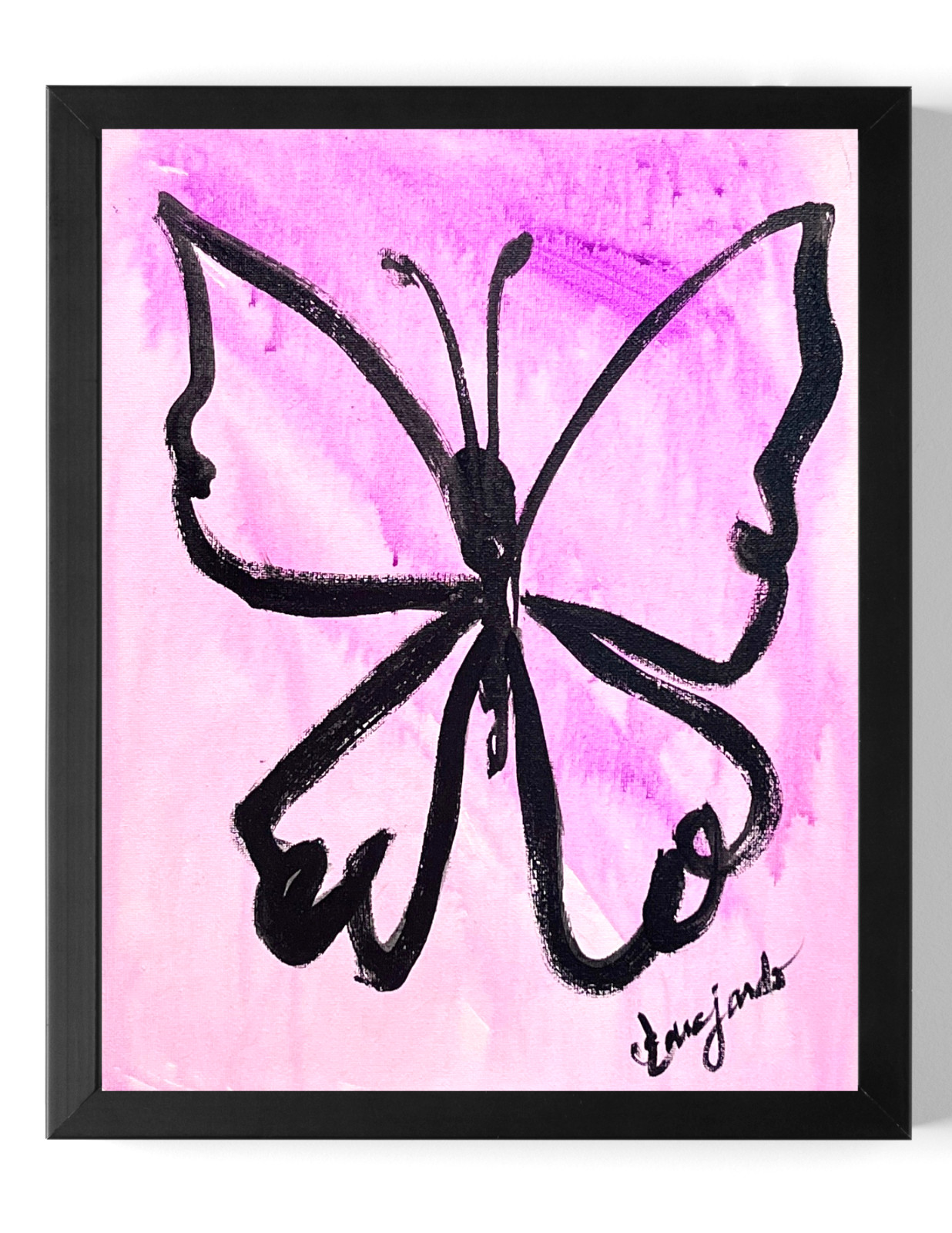 Guajardo Art: Butterfly Radiance 14X11 Expressionism Original Girl Home Decor