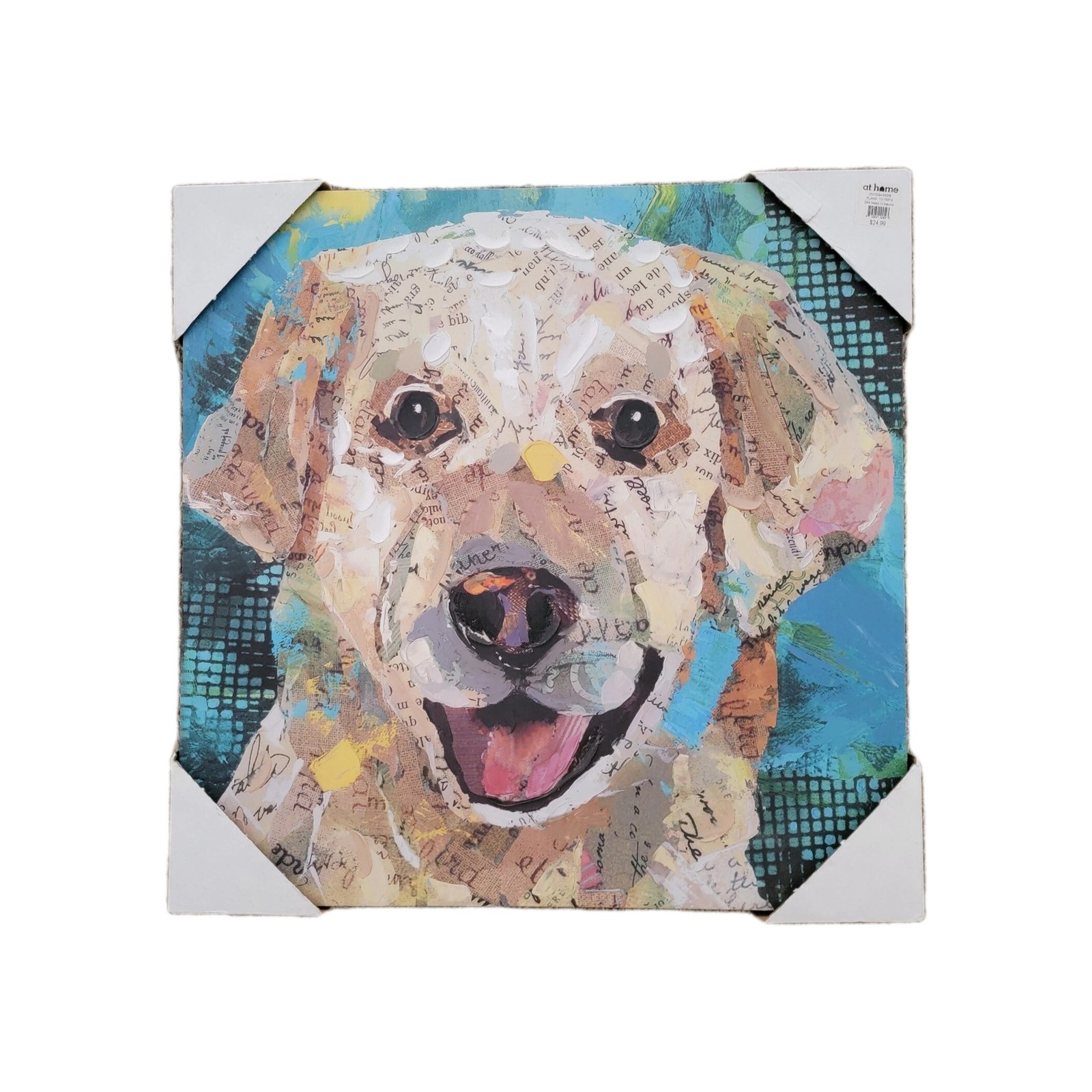 Painting Graphic Golden Retriever Dog Painting Wall Art Print 17×17 Home Decor
